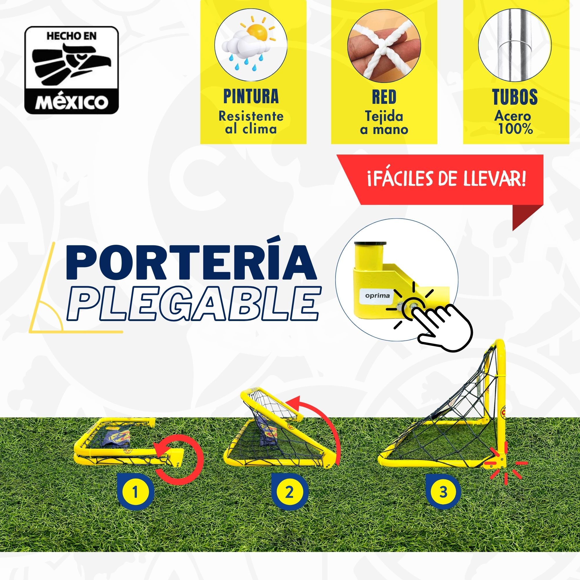 Foto 3 pulgar | Portería De Futbol Plegable, 76x43 Cm - Club América