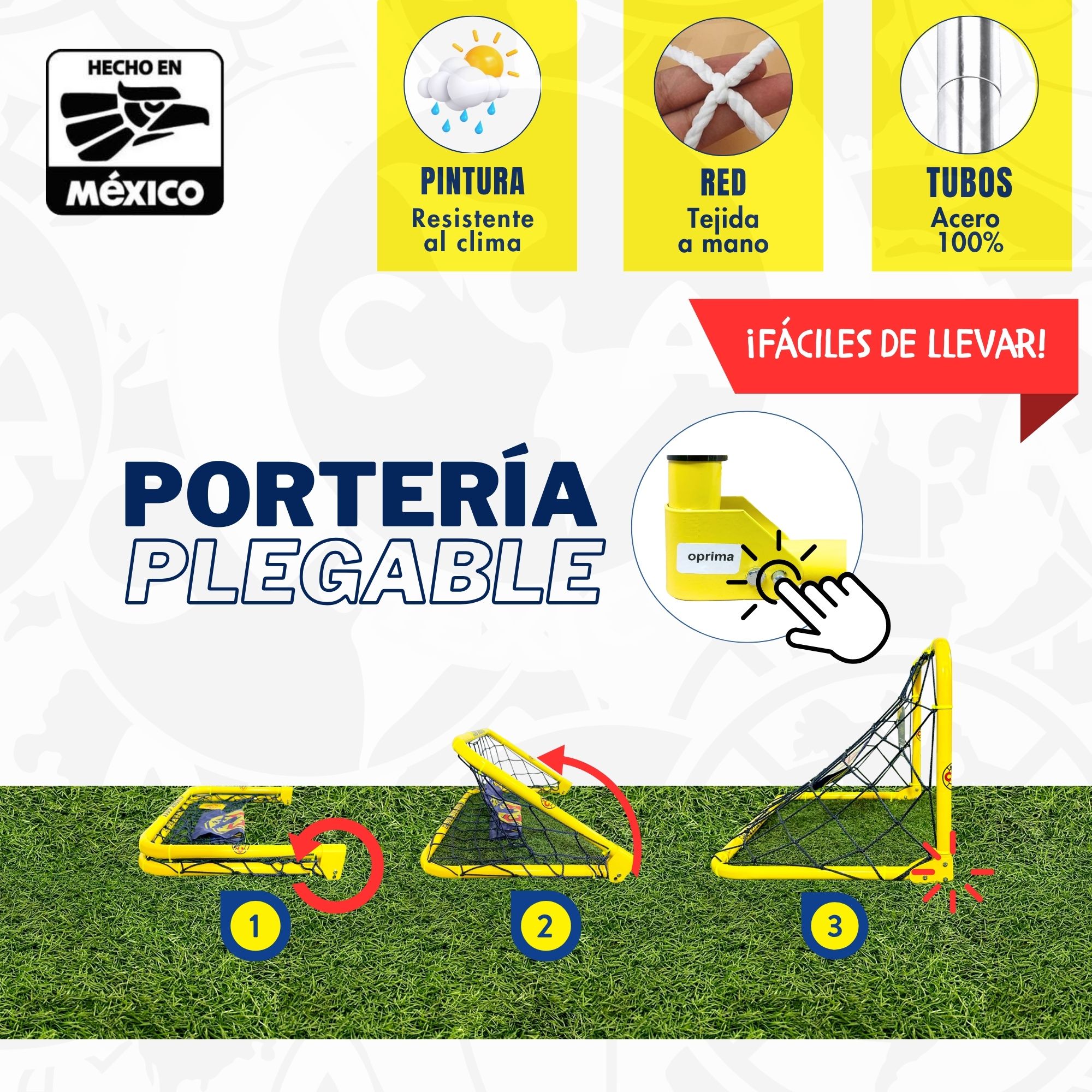 Foto 2 | Portería De Futbol Para Niños Plegable, 62x35 Cm - Club América