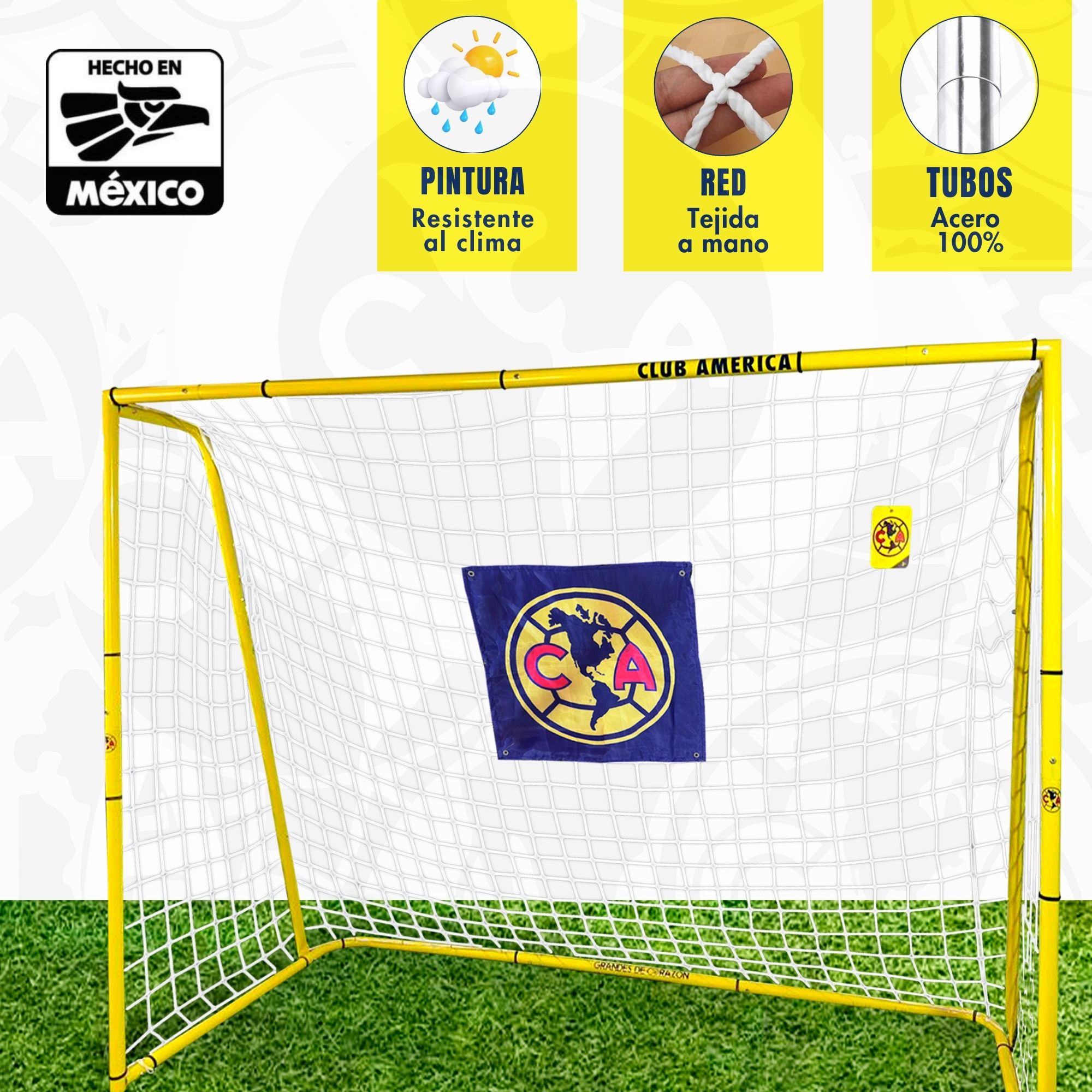 Foto 3 pulgar | Portería De Futbol Grande 177x244 cm - Club América