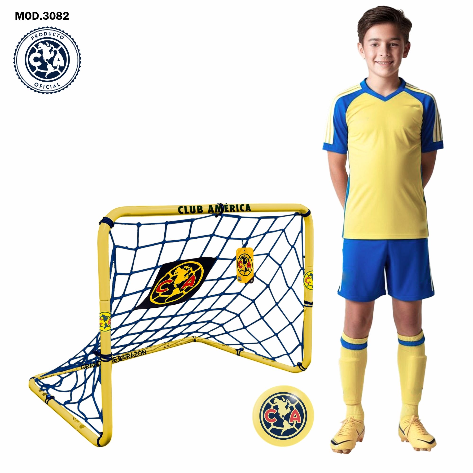 Foto 2 pulgar | Portería De Futbol Para Niños Armable 65x90 cm - Club América