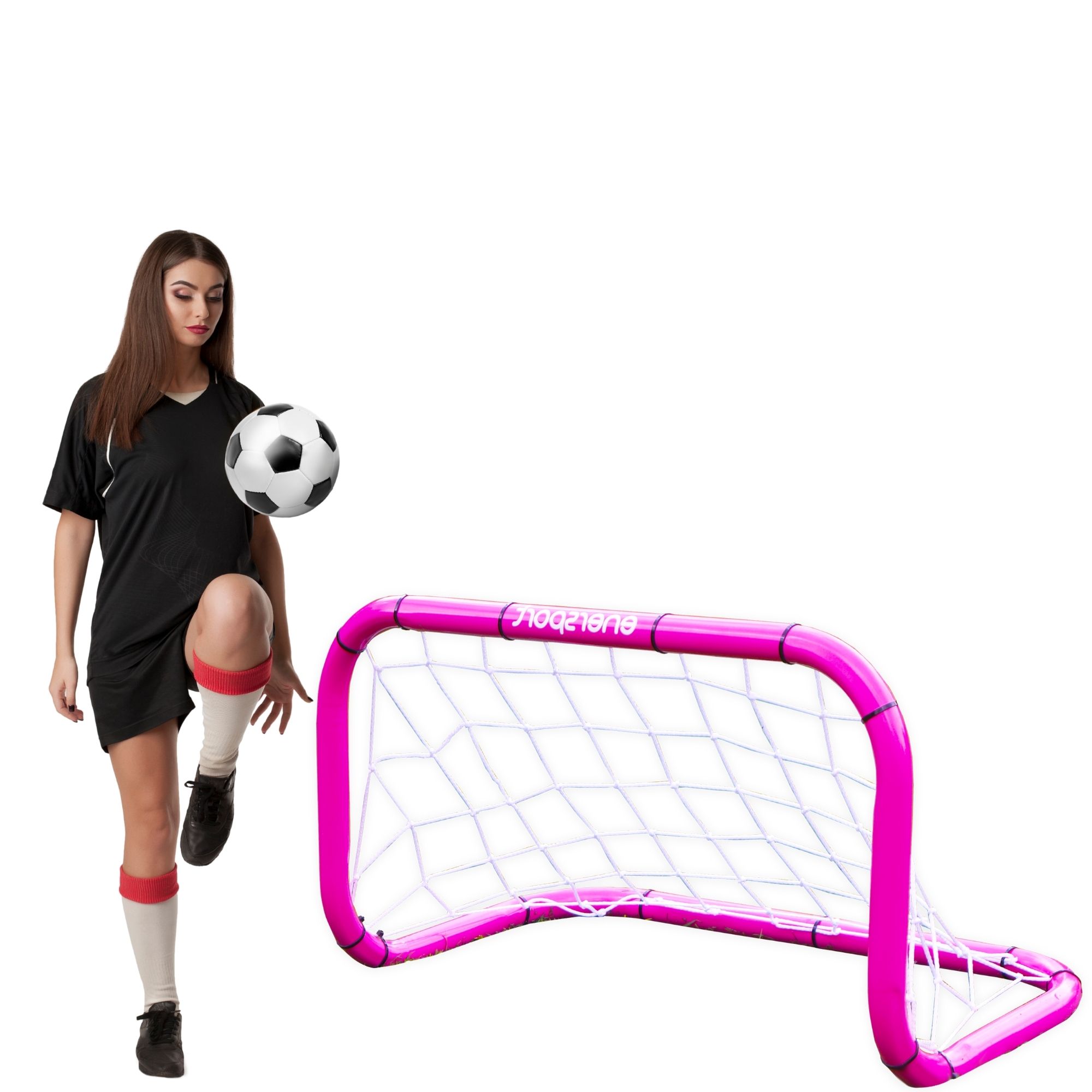 Portería De Futbol Infantil Apilable Rosa 82x48 Cm - Enersport