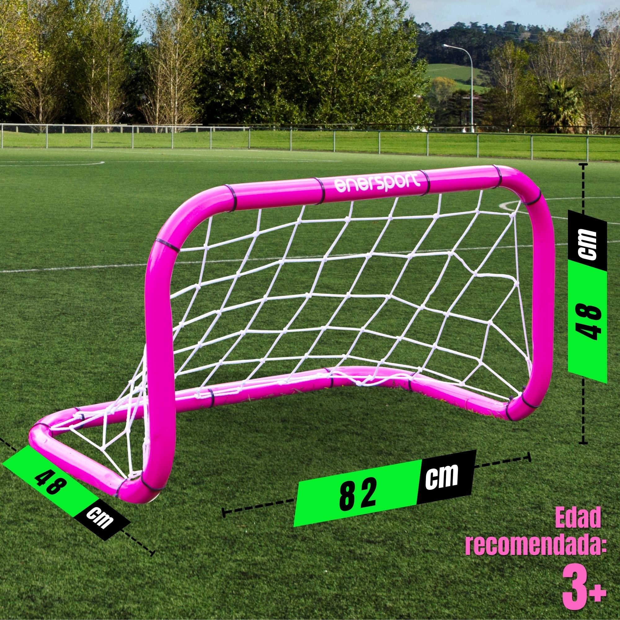 Foto 3 pulgar | Portería De Futbol Infantil Apilable Rosa 82x48 Cm - Enersport