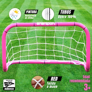 Foto 3 | Portería De Futbol Infantil Apilable Rosa 82x48 Cm - Enersport