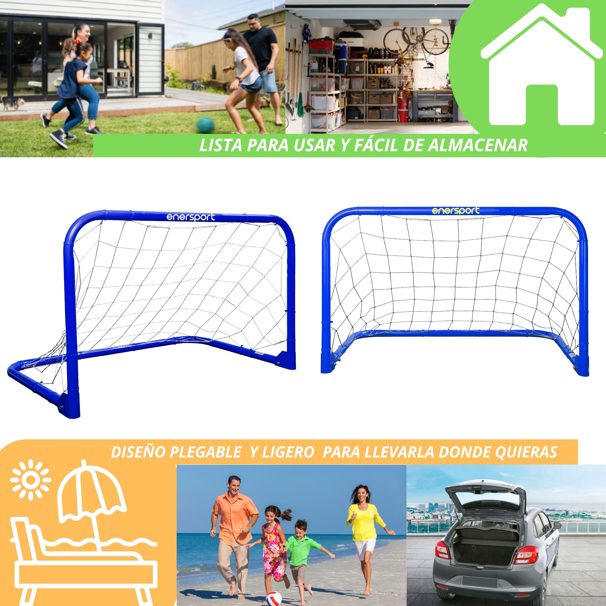 Foto 6 pulgar | Porteria Plegable, 96x60 Cm – Enersport