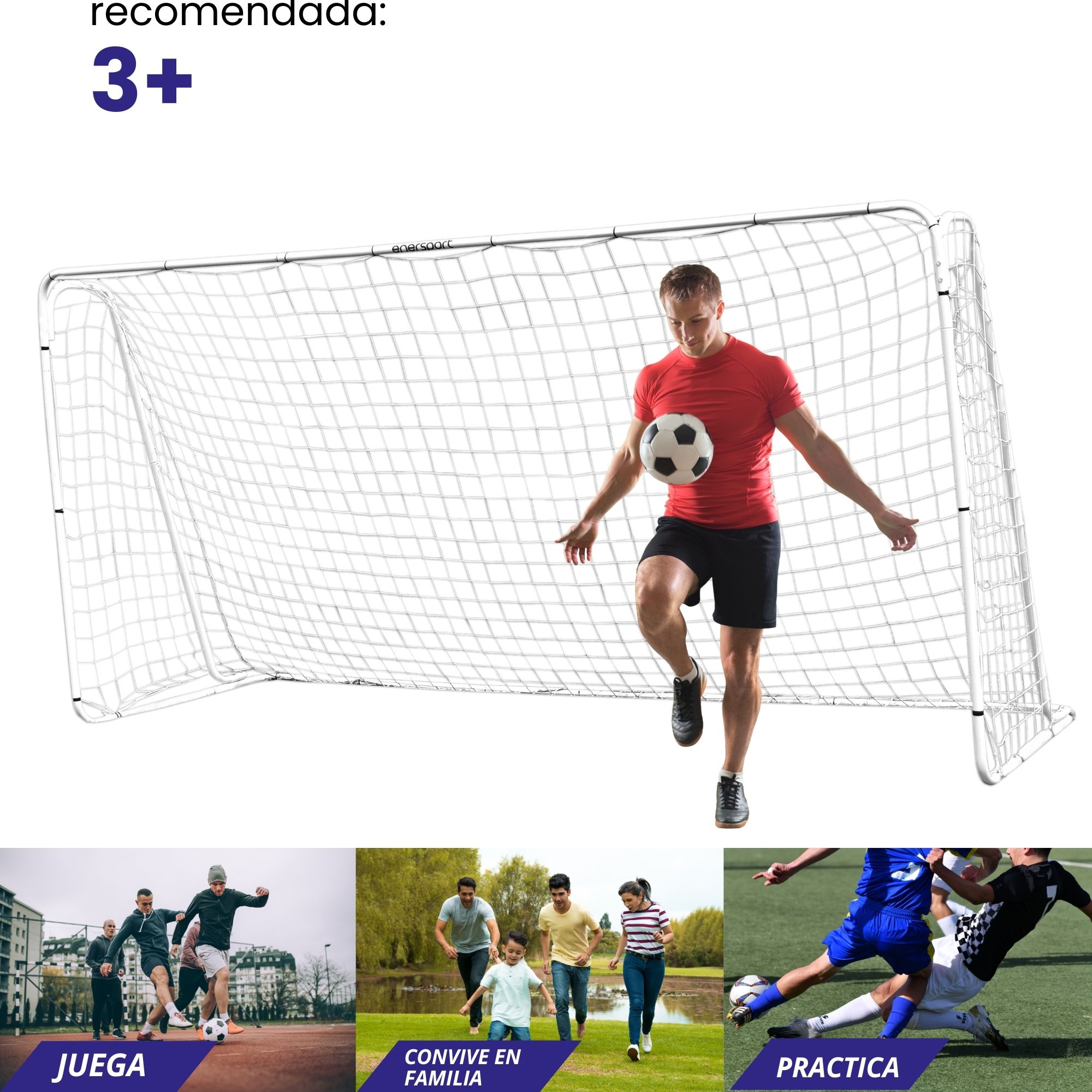 Foto 5 pulgar | Portería de Fútbol Grande 365x182 Cm Enersport