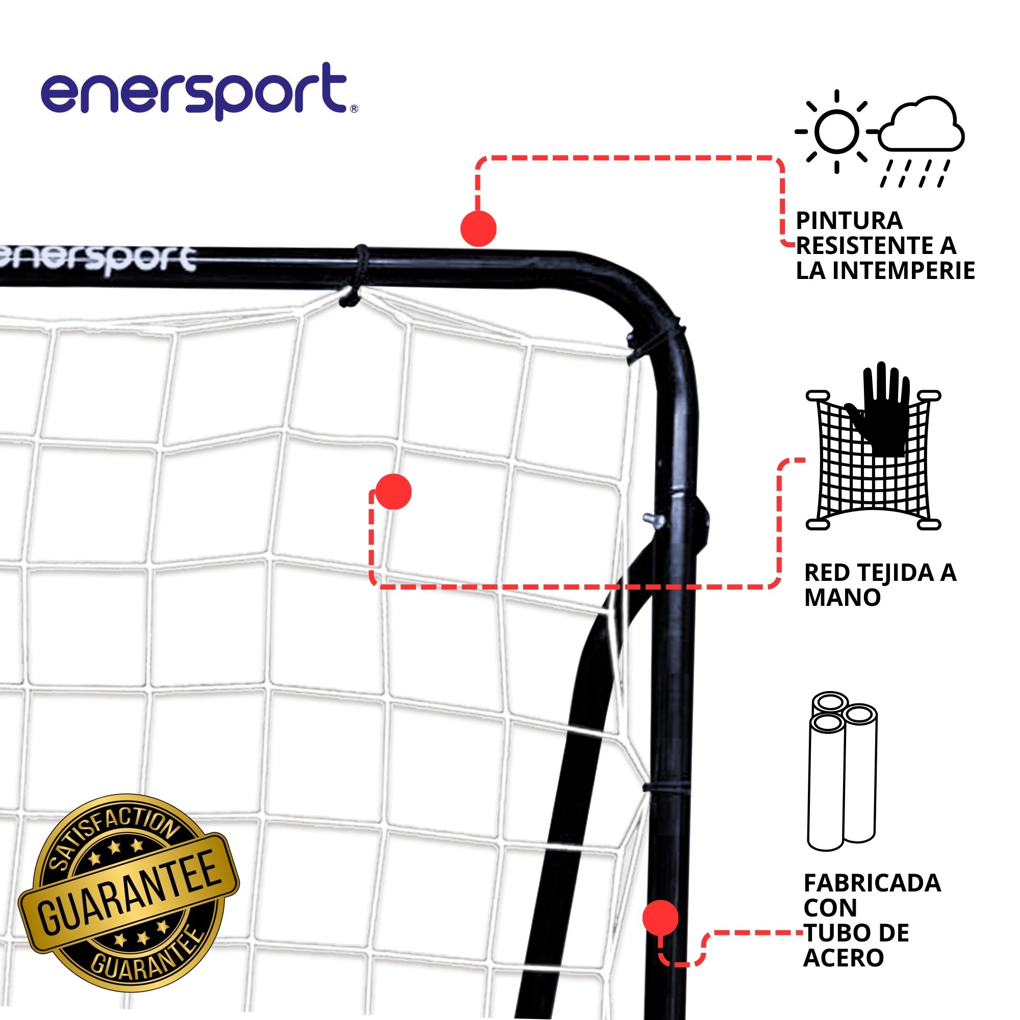 Foto 4 pulgar | Portería Rebote Futbol De Acero 170x125 Cm - Enersport