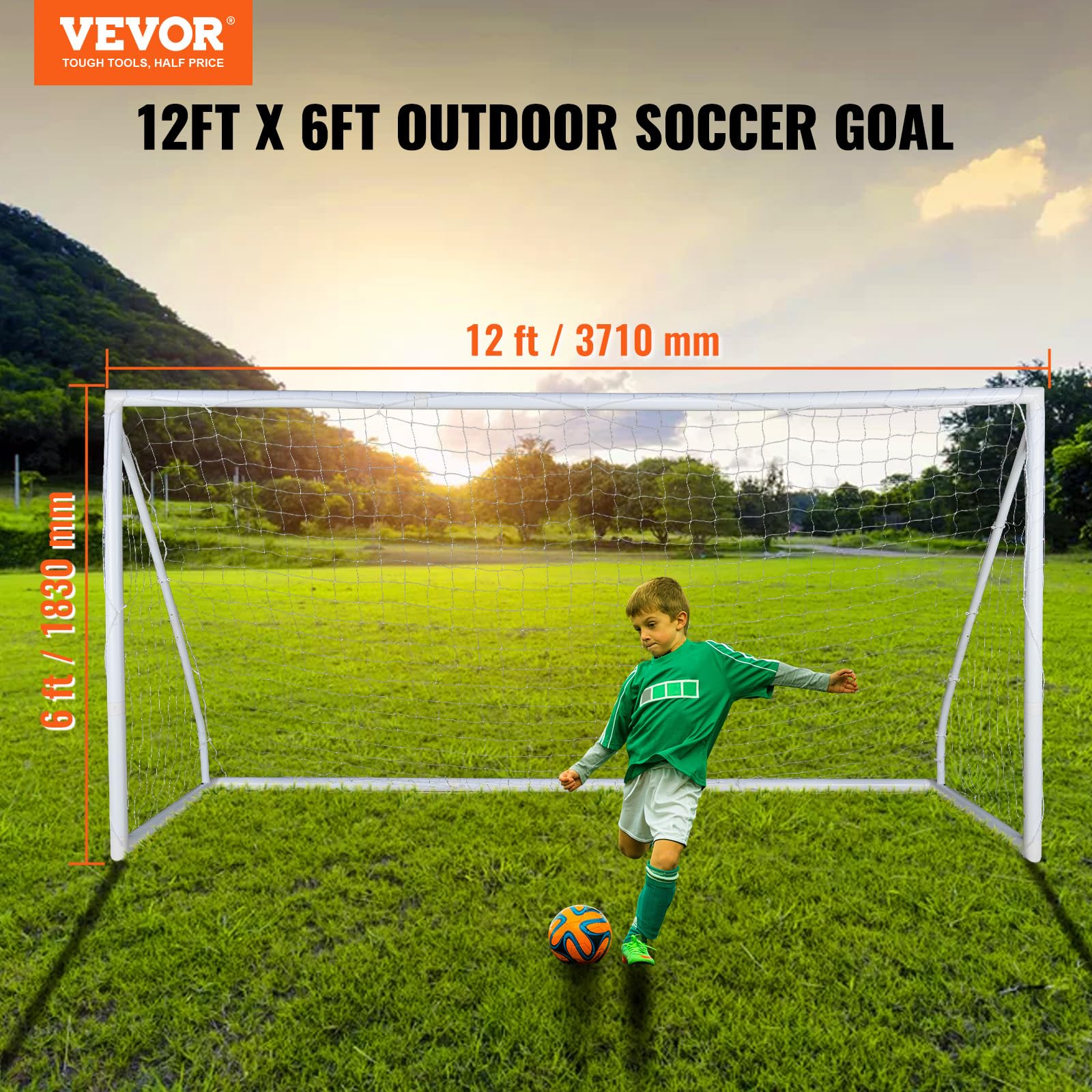 Foto 3 pulgar | Portería De Fútbol Portátil Vevor De 12 X 6 Pies Con Bolsa De Transporte Para Niños Y Adultos - Venta Internacional.