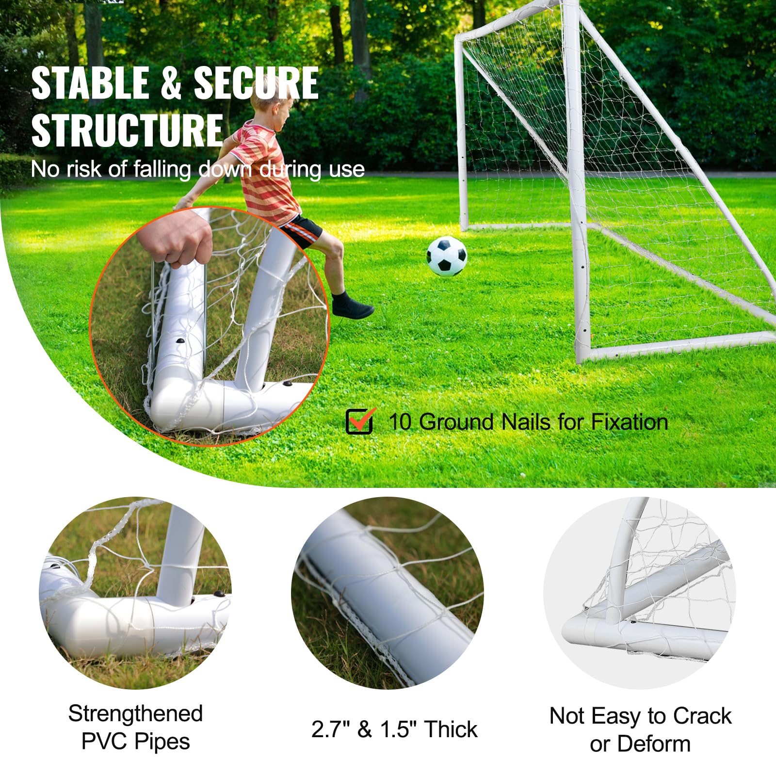 Foto 6 pulgar | Portería De Fútbol Portátil Vevor De 12 X 6 Pies Con Bolsa De Transporte Para Niños Y Adultos - Venta Internacional.