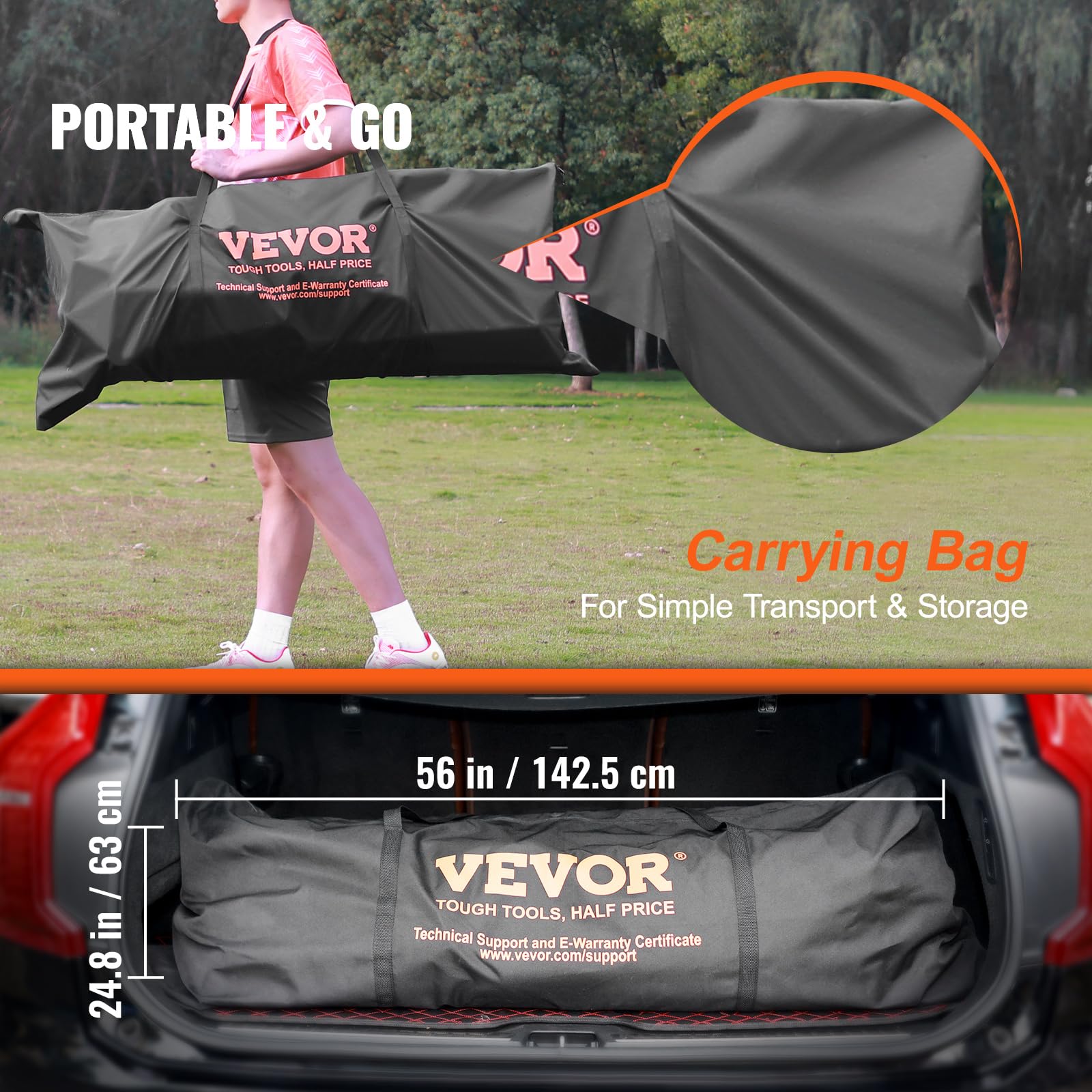 Foto 7 pulgar | Portería De Fútbol Portátil Vevor De 12 X 6 Pies Con Bolsa De Transporte Para Niños Y Adultos - Venta Internacional.