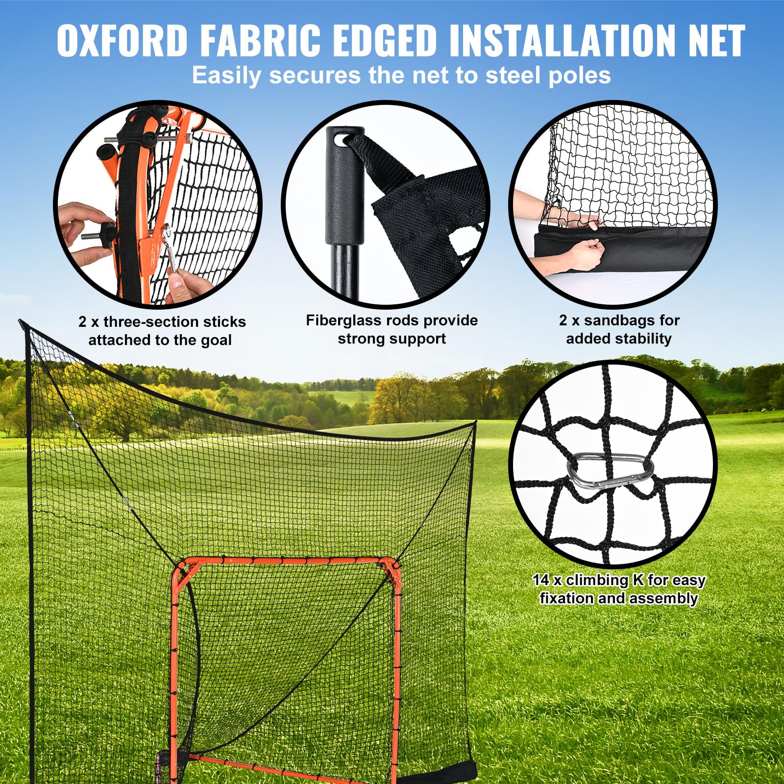 Foto 4 pulgar | Red Para Portería De Hockey Y Lacrosse, 3,7 X 2,7 M, Vevor - Venta Internacional.