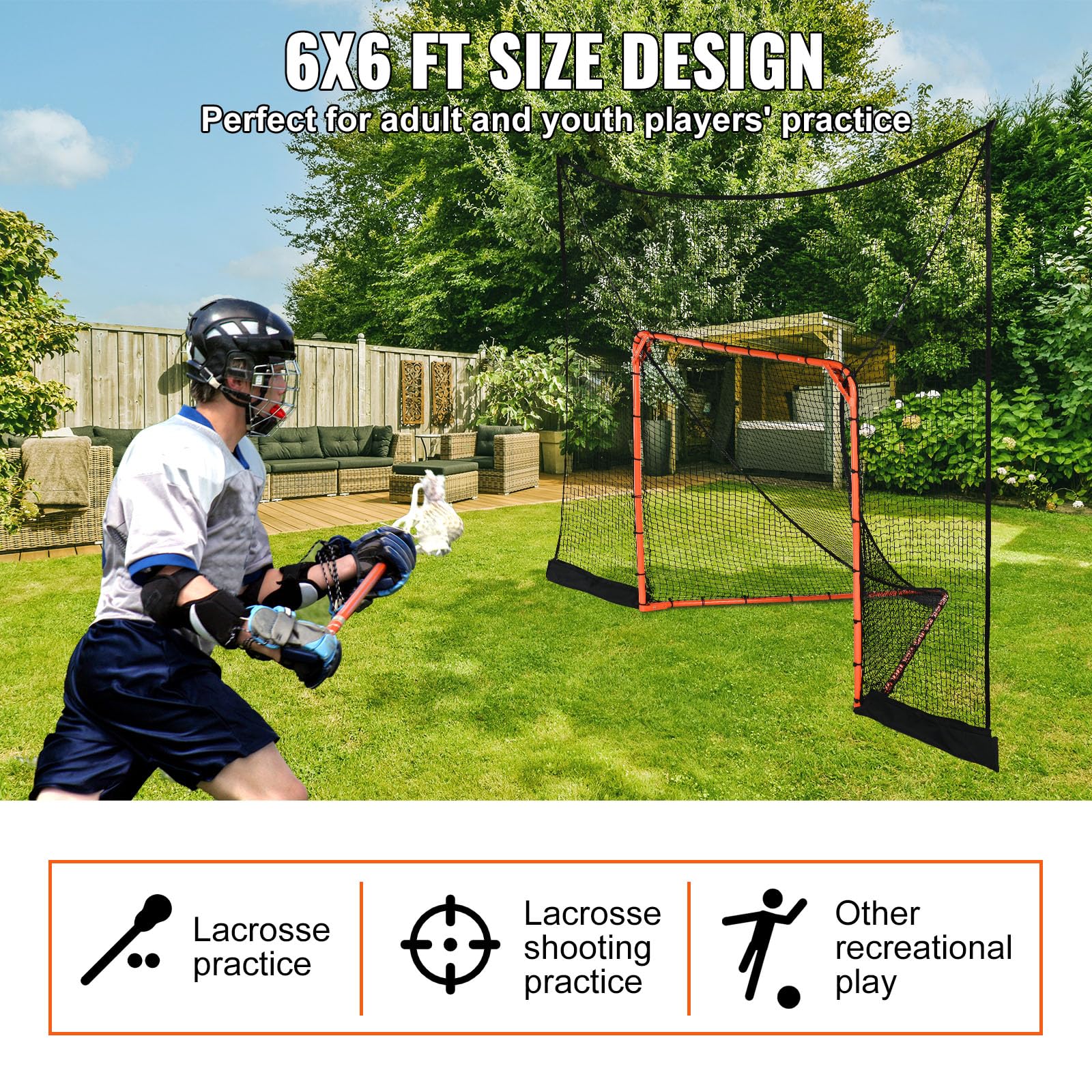 Foto 7 pulgar | Red Para Portería De Hockey Y Lacrosse, 3,7 X 2,7 M, Vevor - Venta Internacional.
