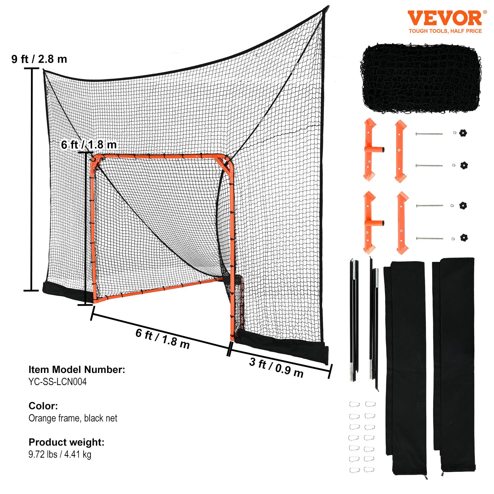 Foto 8 pulgar | Red Para Portería De Hockey Y Lacrosse, 3,7 X 2,7 M, Vevor - Venta Internacional.