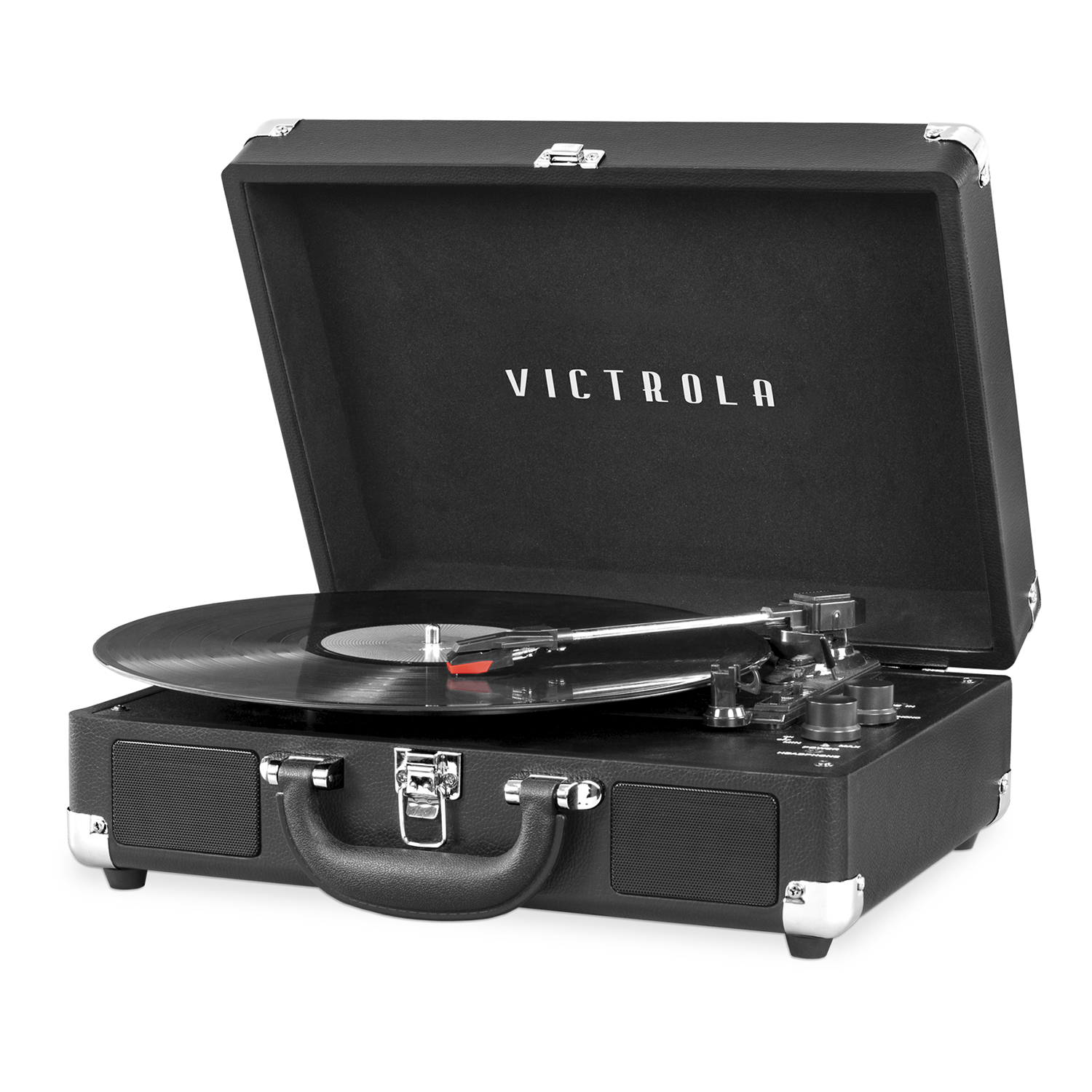 Tocadiscos Portátil Victrola de 3 Velocidades con Maleta color Negro