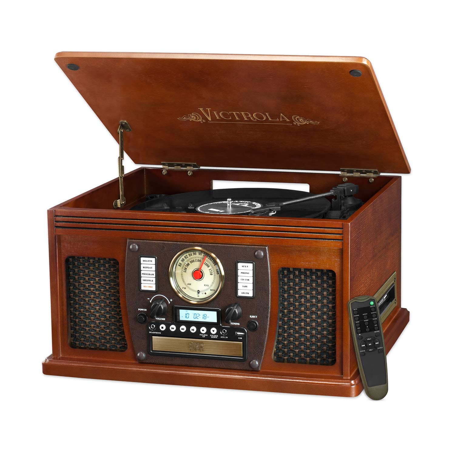 Foto 1 | Tocadiscos Victrola 8 En 1 Bluetooth Con Altavoces De Caoba - Venta Internacional.