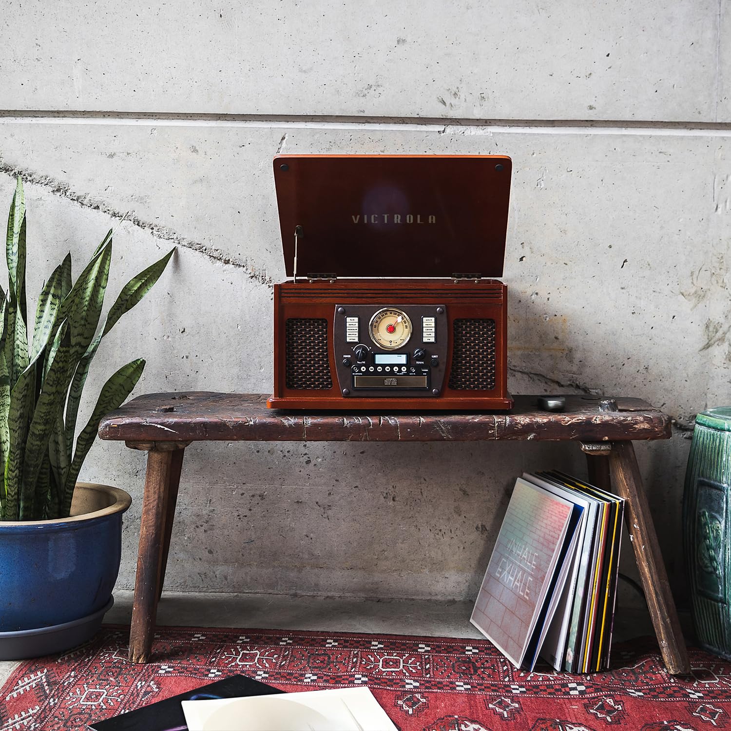 Foto 2 | Tocadiscos Victrola 8 En 1 Bluetooth Con Altavoces De Caoba - Venta Internacional.