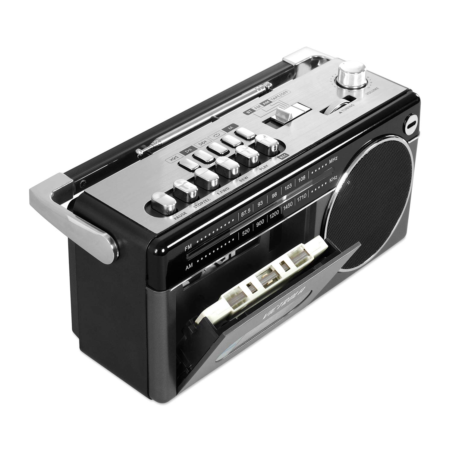 Foto 4 pulgar | Boombox Victrola Mini Con Reproductor De Casetes Bluetooth, Color Gris - Venta Internacional.
