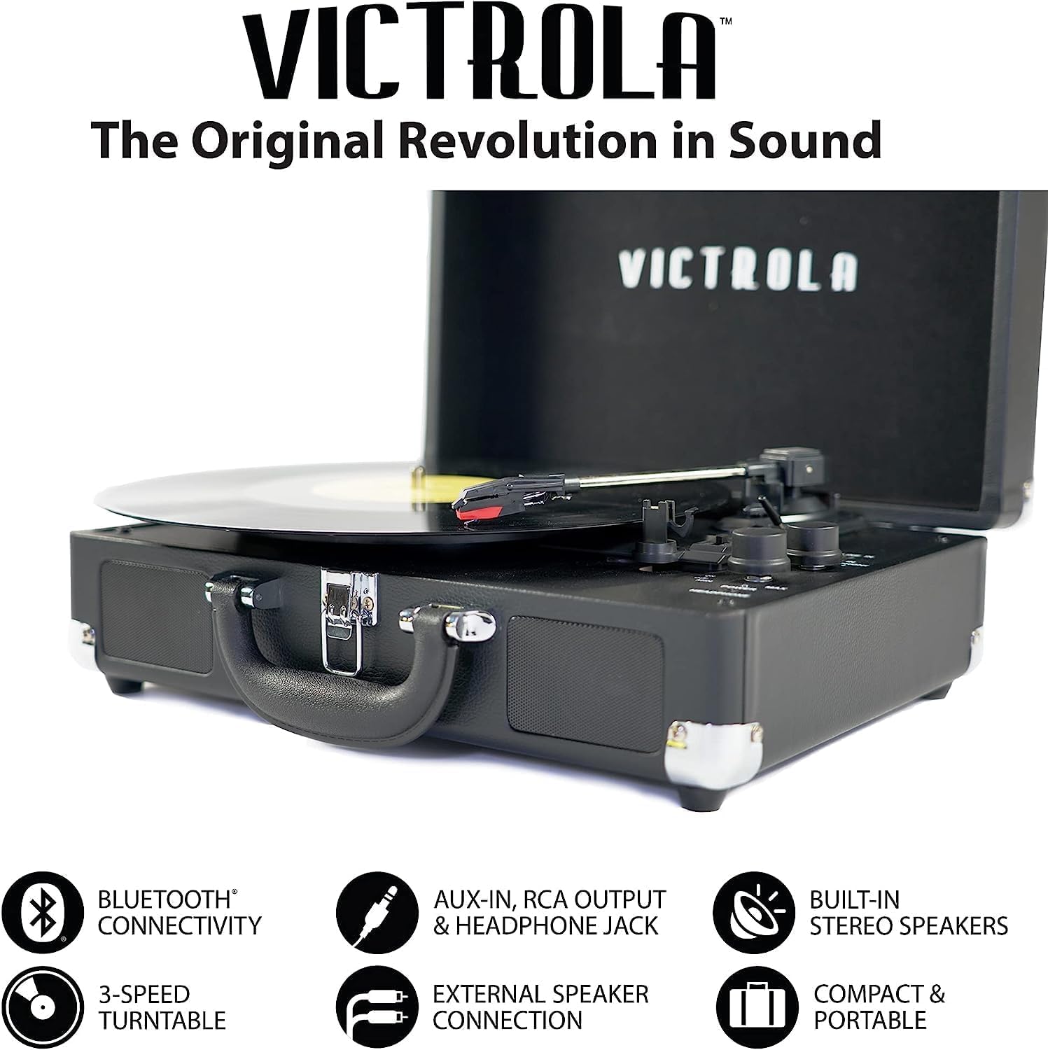 Foto 3 | Tocadiscos Victrola Vintage De 3 Velocidades Bluetooth Vsc-550bt-tdy - Venta Internacional.
