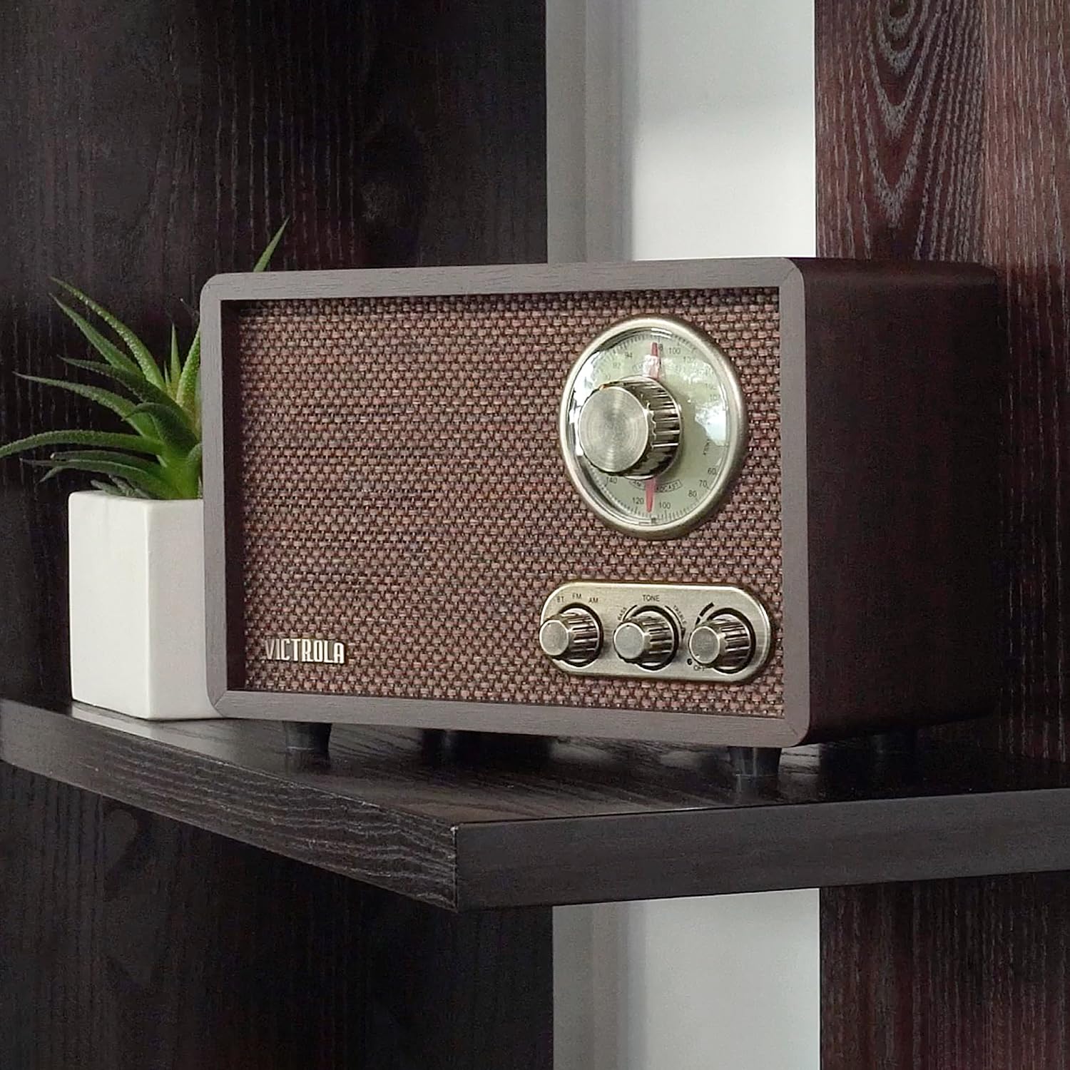 Foto 3 pulgar | Radio Bluetooth Victrola Retro Wood Con Altavoz De Nogal - Venta Internacional.