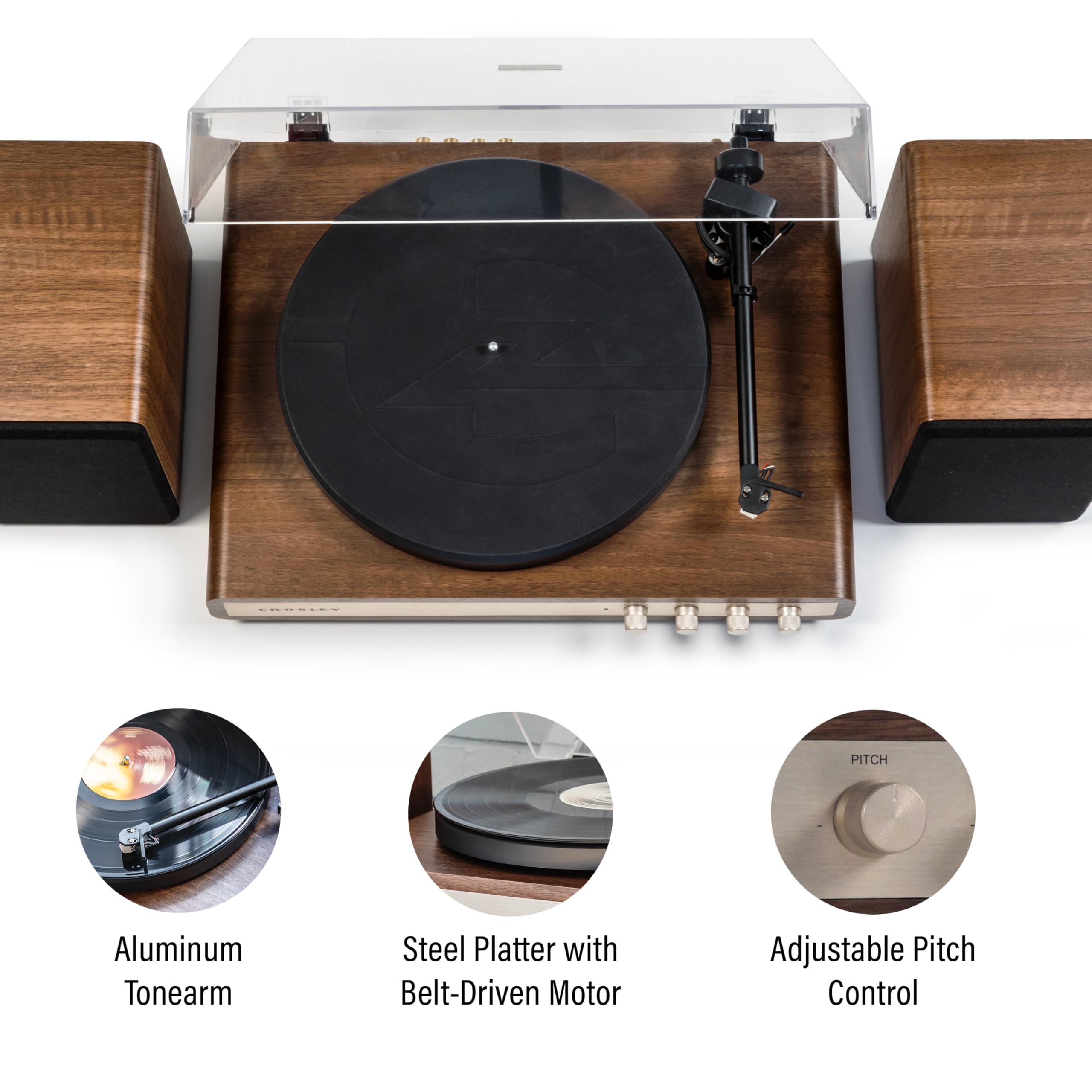 Foto 2 | Tocadiscos De Vinilo Crosley C65a-wagl De 2 Velocidades - Venta Internacional.
