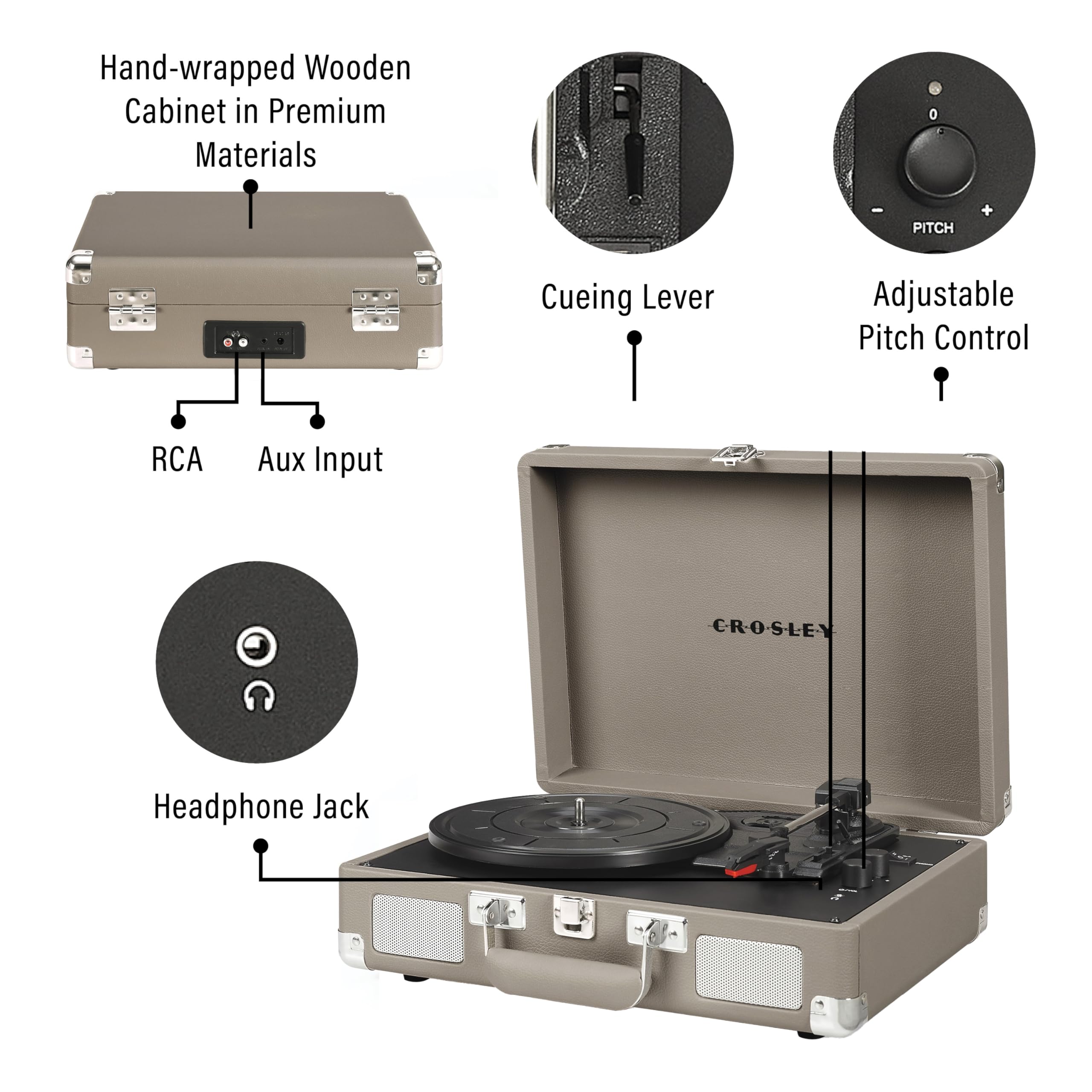 Foto 4 pulgar | Tocadiscos De Vinilo Crosley Cr8005f-te Cruiser - Venta Internacional.