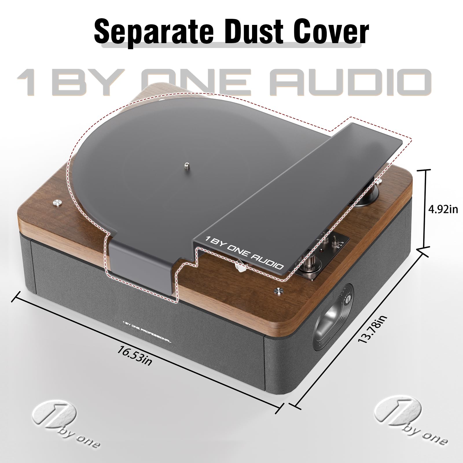 Foto 6 | Tocadiscos 1byone Con 4 Altavoces Estéreo Inalámbricos En Color Nogal - Venta Internacional.
