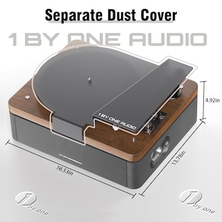 Foto 6 | Tocadiscos 1byone Con 4 Altavoces Estéreo Inalámbricos En Color Nogal - Venta Internacional.
