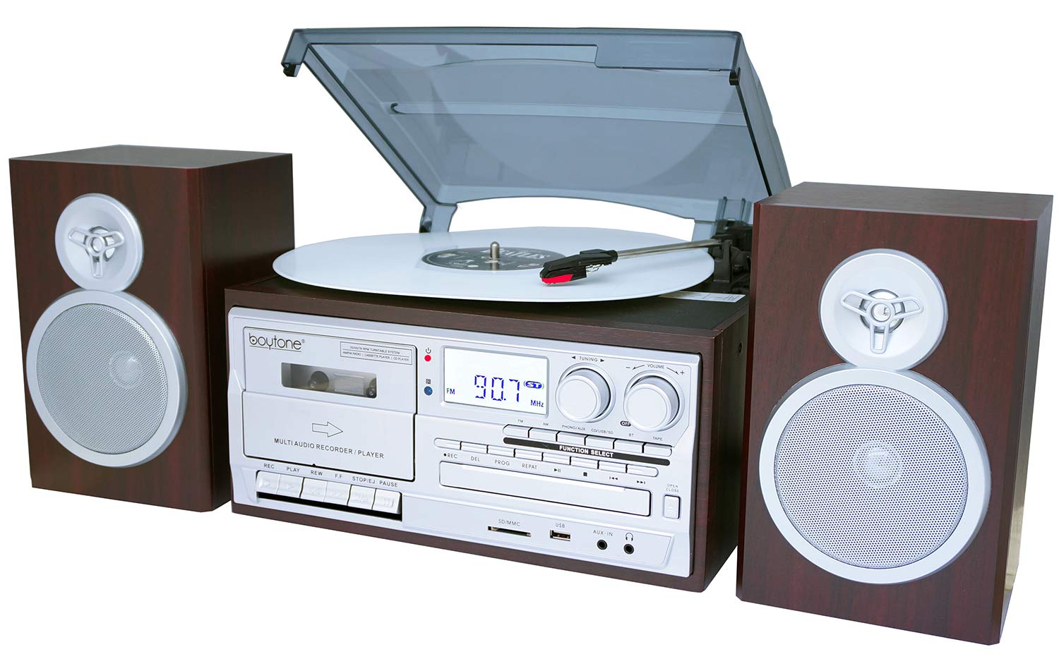 Foto 2 pulgar | Tocadiscos Bottone Bt-28sps Bluetooth Silver - Venta Internacional.