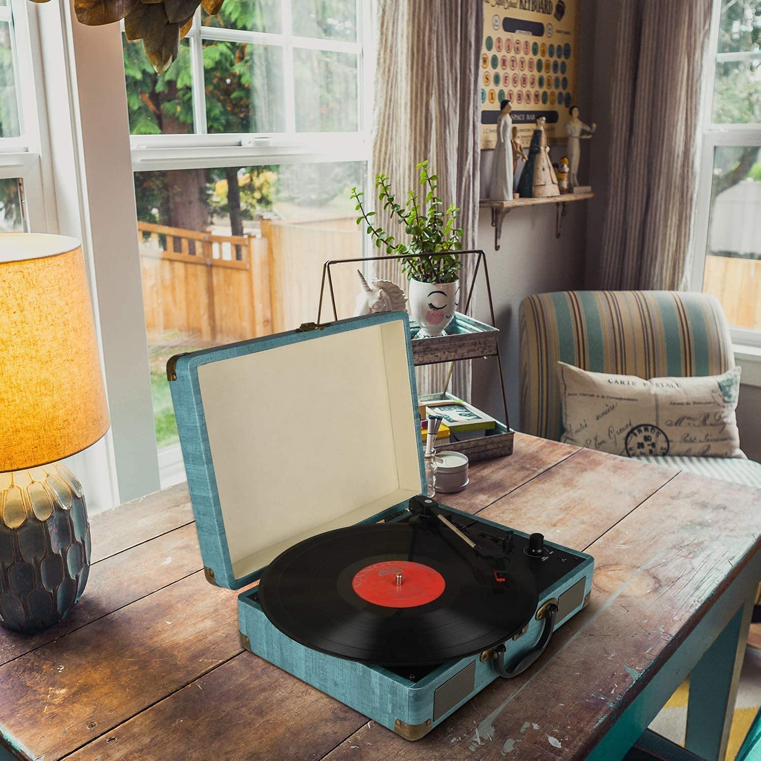Foto 7 pulgar | Tocadiscos Record Player Kedok Vintage De Vinilo Bluetooth De 3 Velocidades - Venta Internacional.