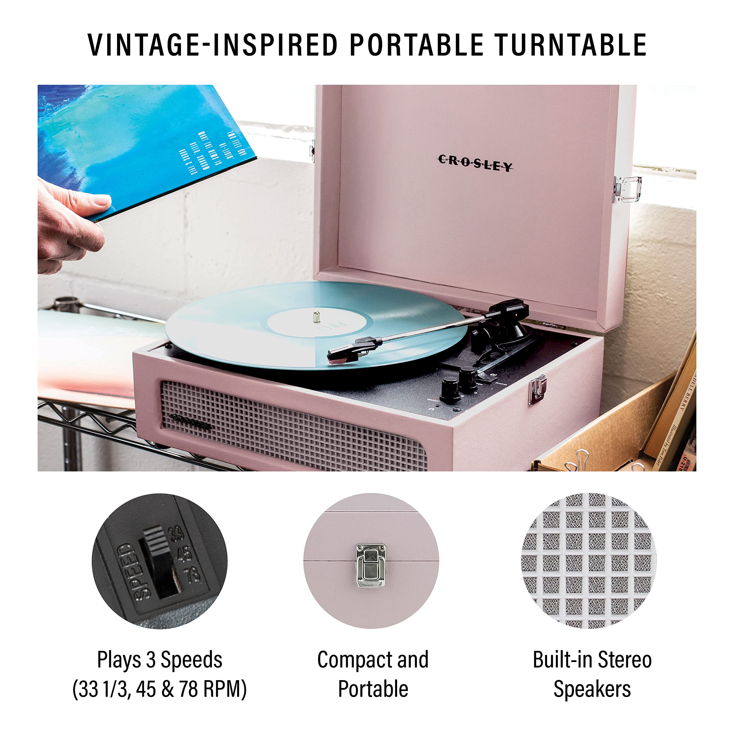 Foto 2 | Tocadiscos Portátil De Vinilo Crosley Cr8017b-am - Venta Internacional.