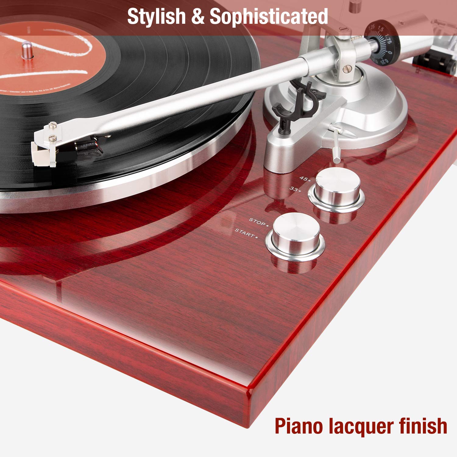 Foto 4 | Tocadiscos 1byone Belt Drive Con Bluetooth Y Salida Usb - Venta Internacional.