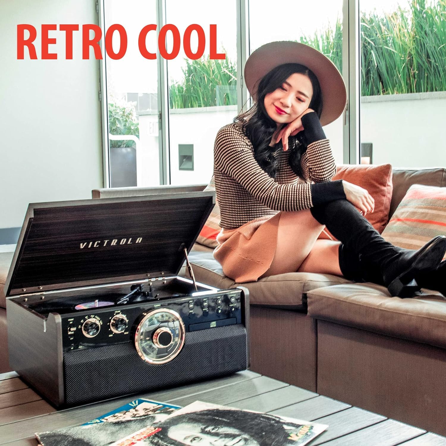 Foto 6 pulgar | Tocadiscos 6 En 1 Victrola Empire Mid-century Con Bluetooth - Venta Internacional.