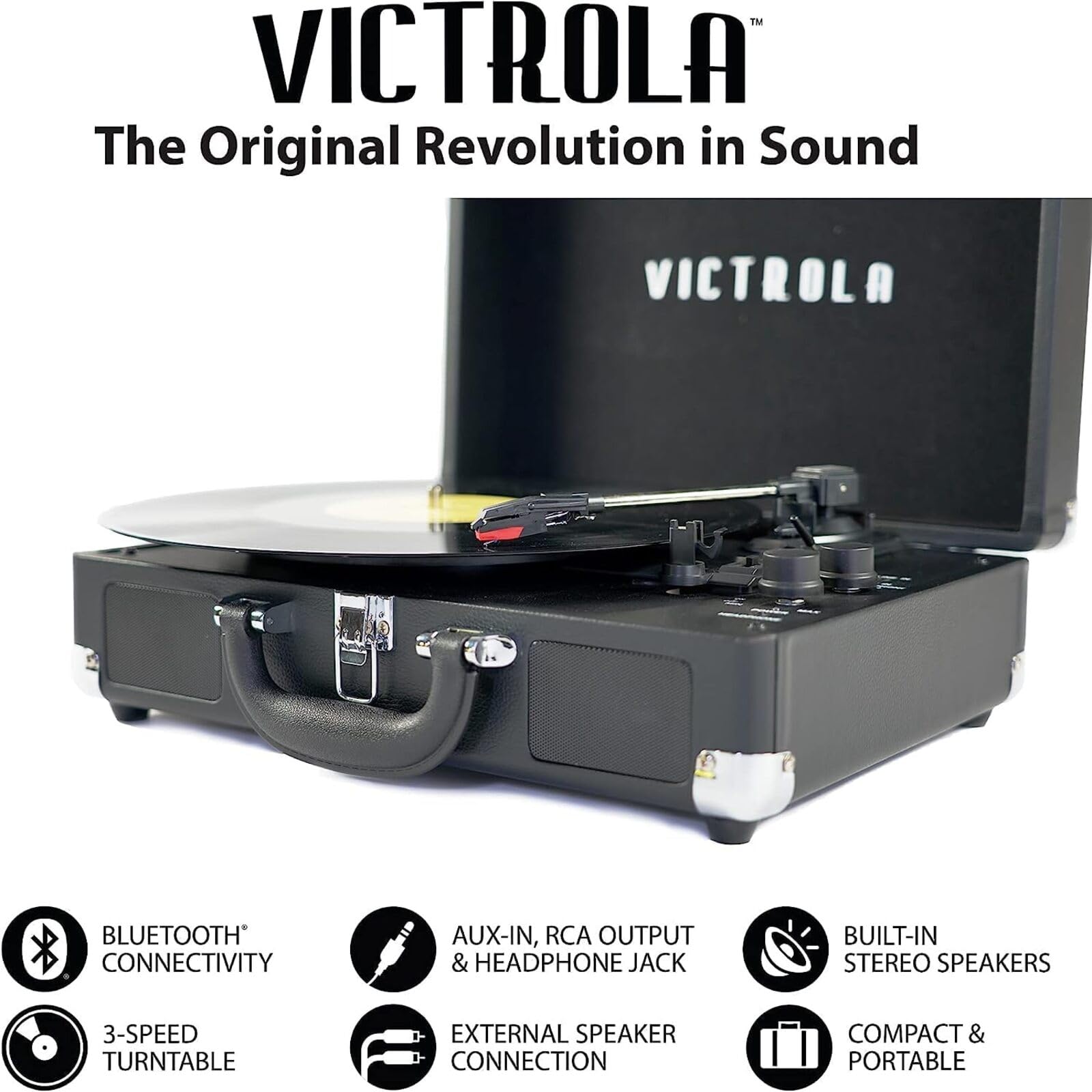 Foto 5 pulgar | Maleta Record Player Victrola Journey+ Con Bluetooth, Color Negro - Venta Internacional.