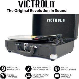 Foto 4 | Maleta Record Player Victrola Journey+ Con Bluetooth, Color Negro - Venta Internacional.