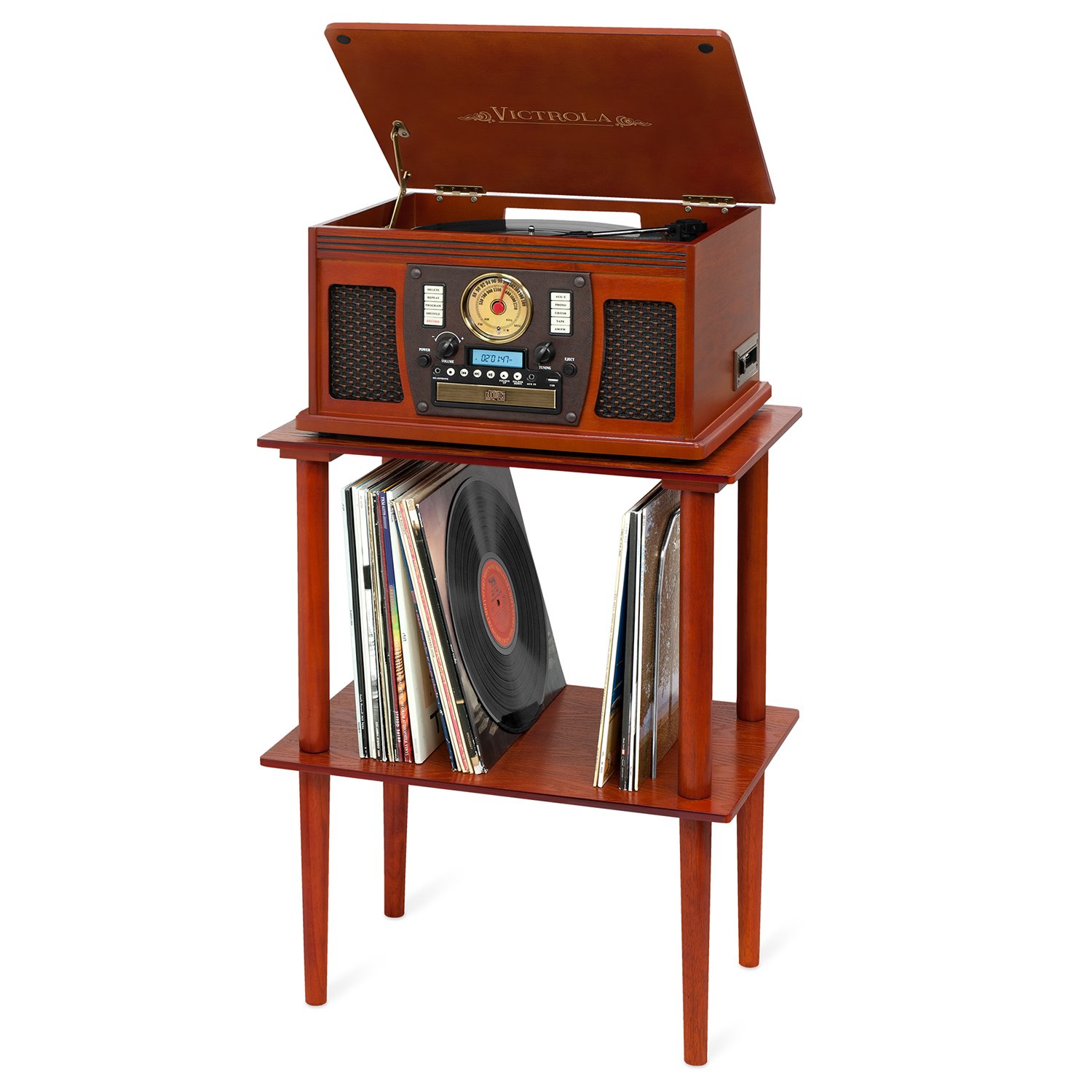 Foto 4 pulgar | Soporte De Madera Para Centros De Música Victrola Wooden, Caoba - Venta Internacional.
