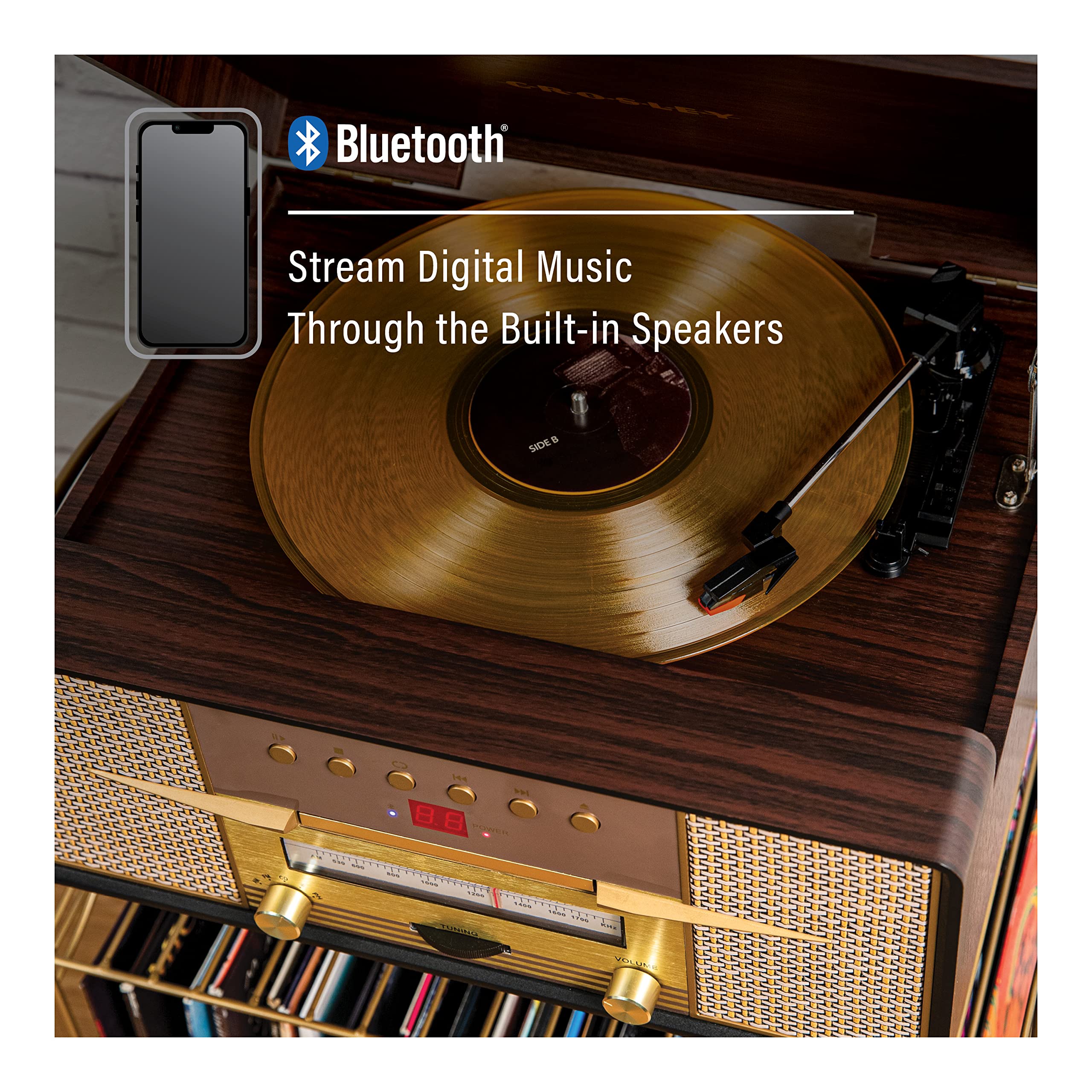 Foto 5 pulgar | Tocadiscos Crosley Cr7016a-ma Rhapsody De 3 Velocidades Con Bluetooth - Venta Internacional.