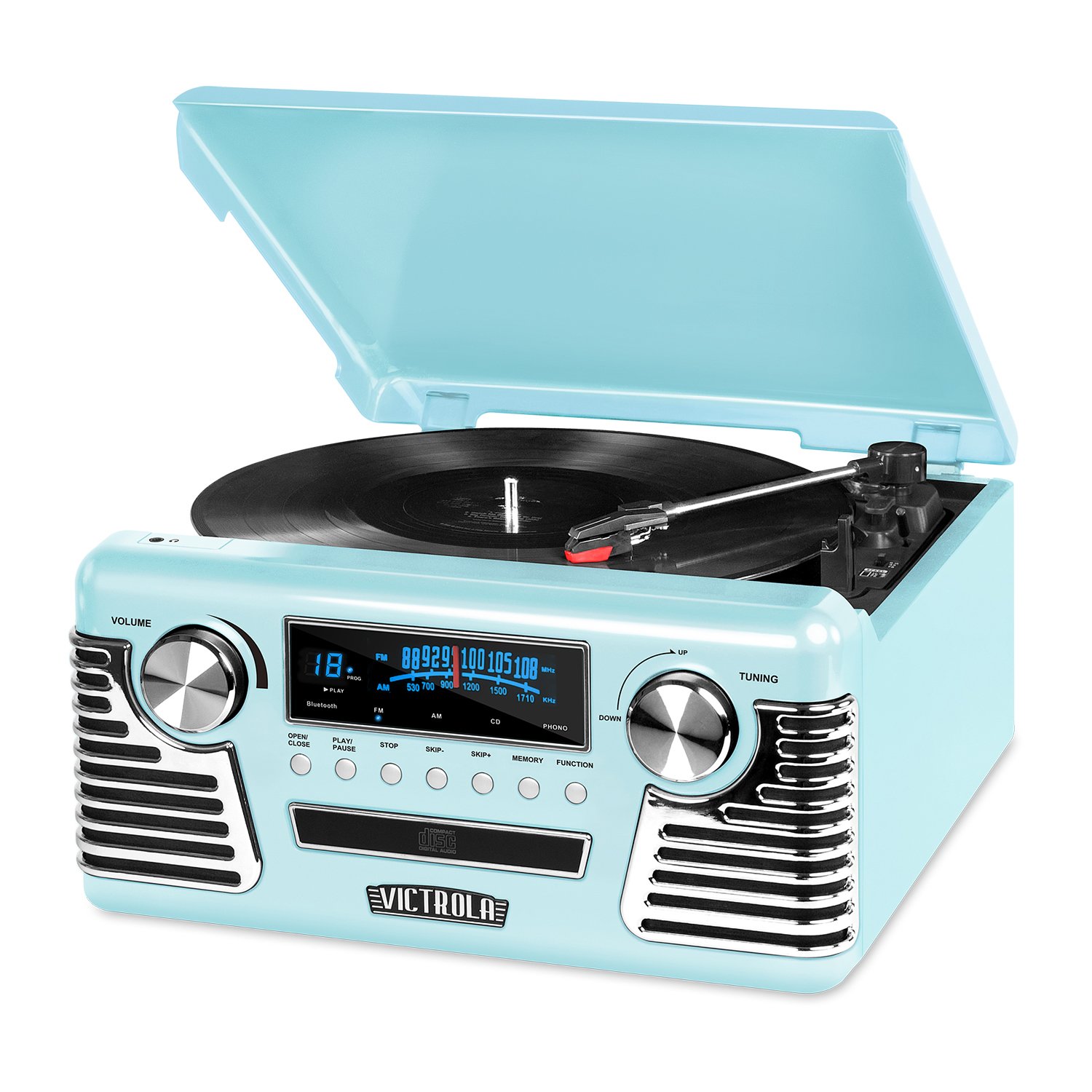 Foto 2 pulgar | Tocadiscos Bluetooth Victrola 50's Retro Teal Con Altavoz - Venta Internacional.