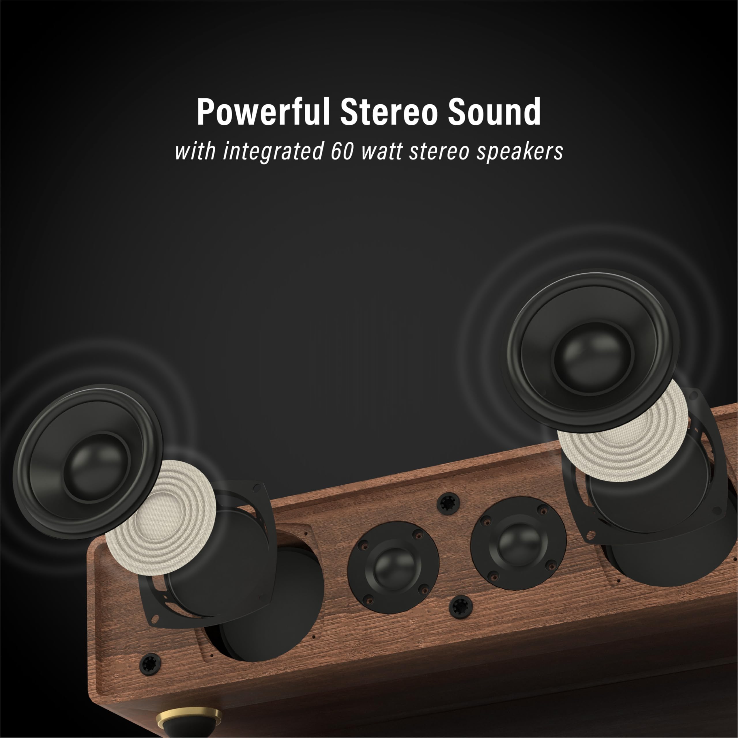 Foto 4 | Tocadiscos Crosley Cr6046a-wagl Stave Bluetooth Walnut - Venta Internacional.