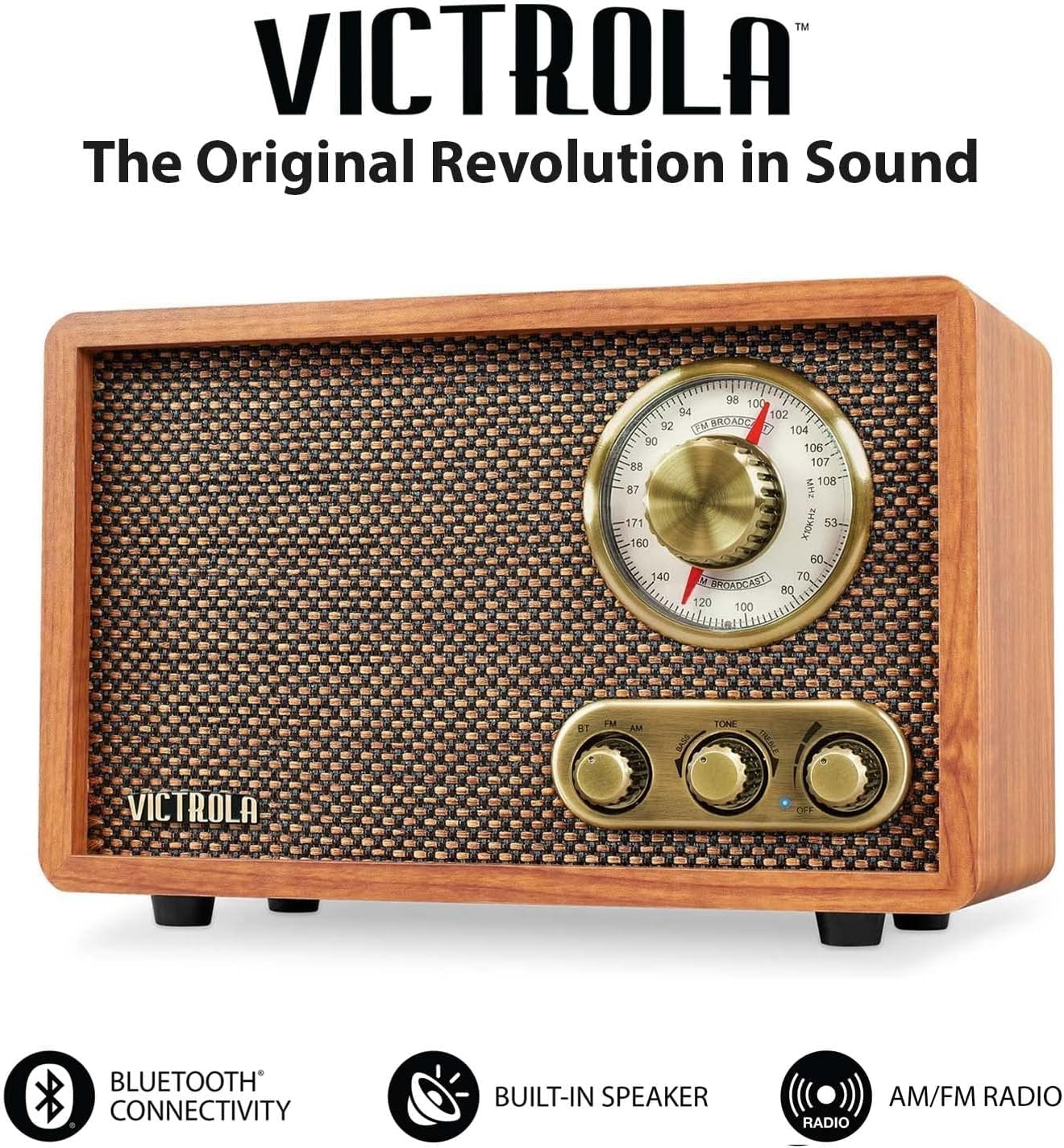 Foto 4 pulgar | Radio Bluetooth Victrola Retro Wood Con Altavoces Integrados - Venta Internacional.