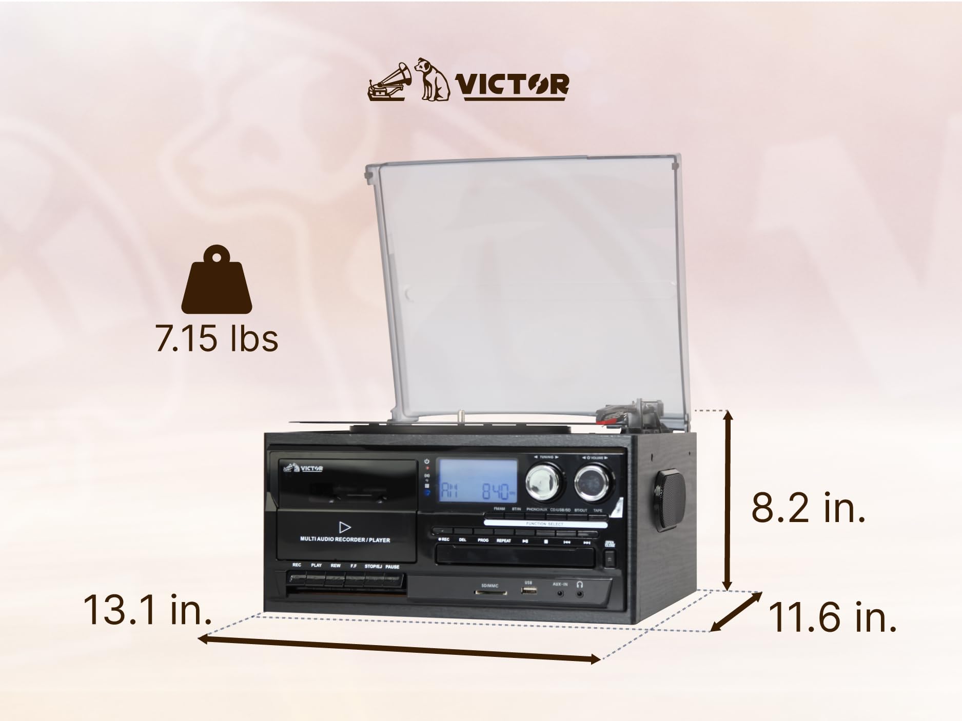 Foto 4 pulgar | Tocadiscos 8 En 1 Music Center Victor Vwrp-4200 Cosmopolitan - Venta Internacional.