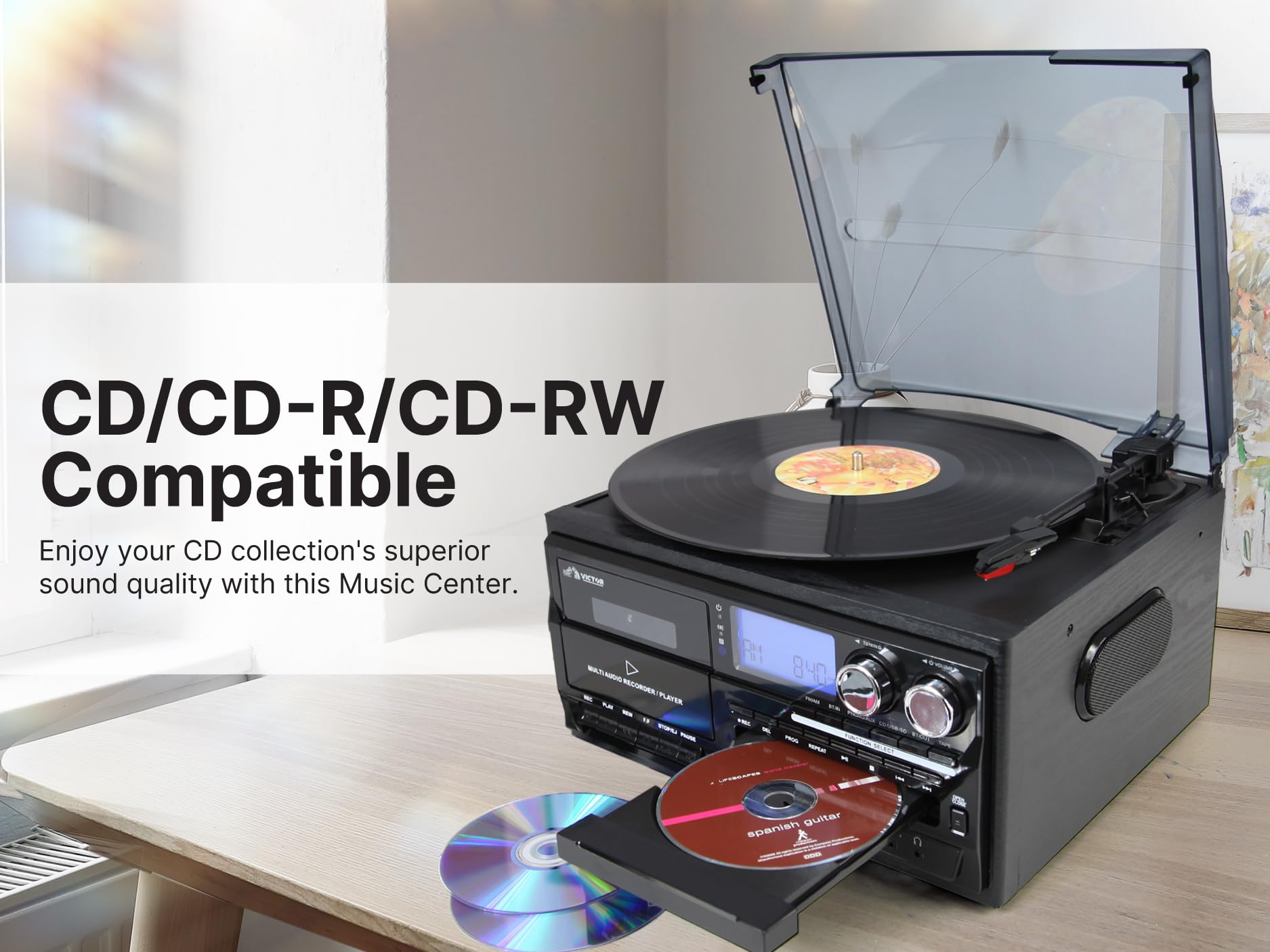 Foto 6 pulgar | Tocadiscos 8 En 1 Music Center Victor Vwrp-4200 Cosmopolitan - Venta Internacional.