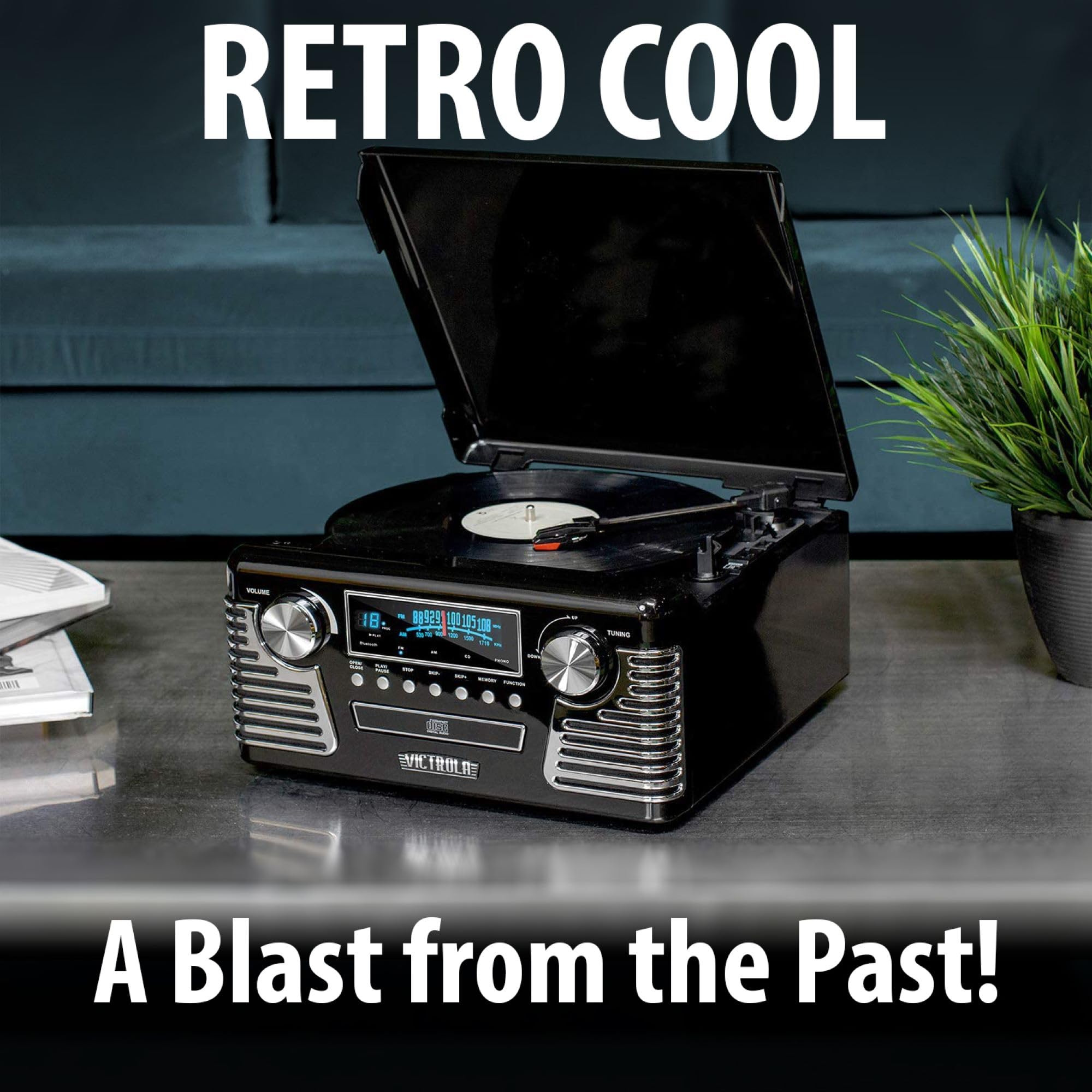 Foto 6 pulgar | Tocadiscos Bluetooth Victrola 50's Retro Con Altavoces Negro - Venta Internacional.