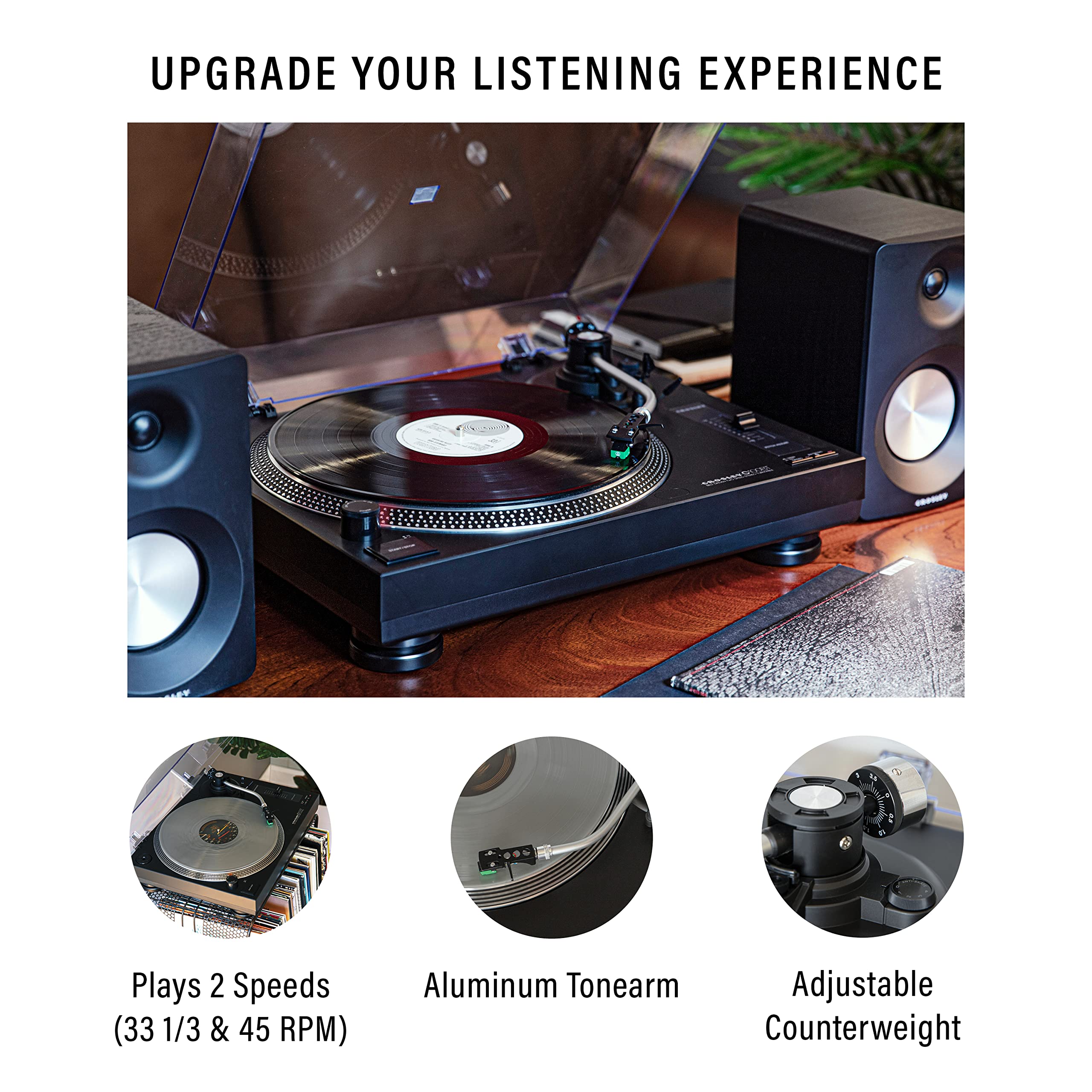 Foto 2 | Tocadiscos Bluetooth Crosley C100bt-bk Negro - Venta Internacional.