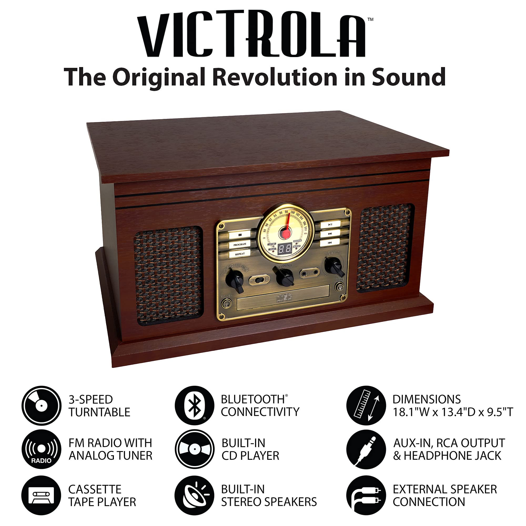 Foto 4 pulgar | Tocadiscos Bluetooth Victrola Nostalgic 6 En 1 Espresso - Venta Internacional.