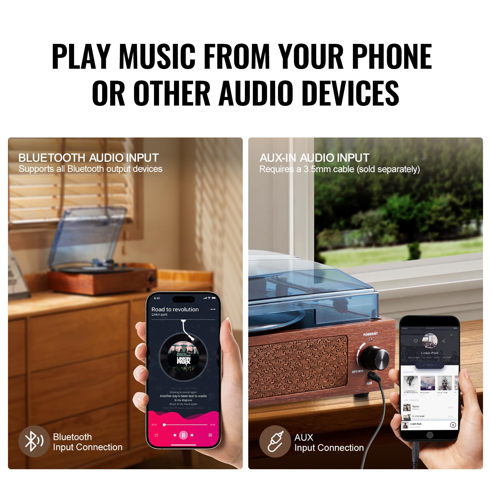 Foto 6 pulgar | Tocadiscos De Vinilo Vevor Con Altavoz Bluetooth De 5 W 33/45/78 Rpm - Venta Internacional.