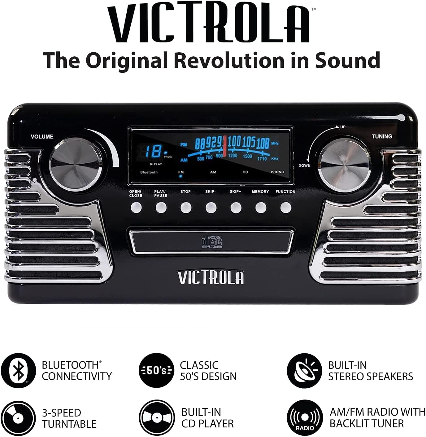 Foto 4 pulgar | Tocadiscos Bluetooth Victrola 50's Retro Red - Venta Internacional.