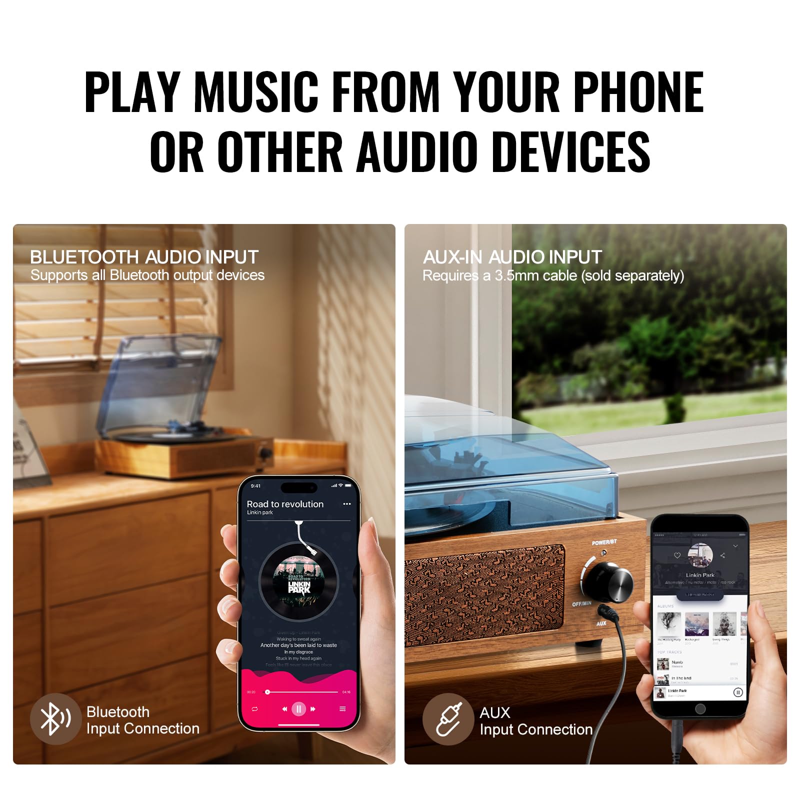Foto 6 pulgar | Tocadiscos De Vinilo Vevor Con Altavoz De 3 W, Bluetooth De 3 Velocidades - Venta Internacional.