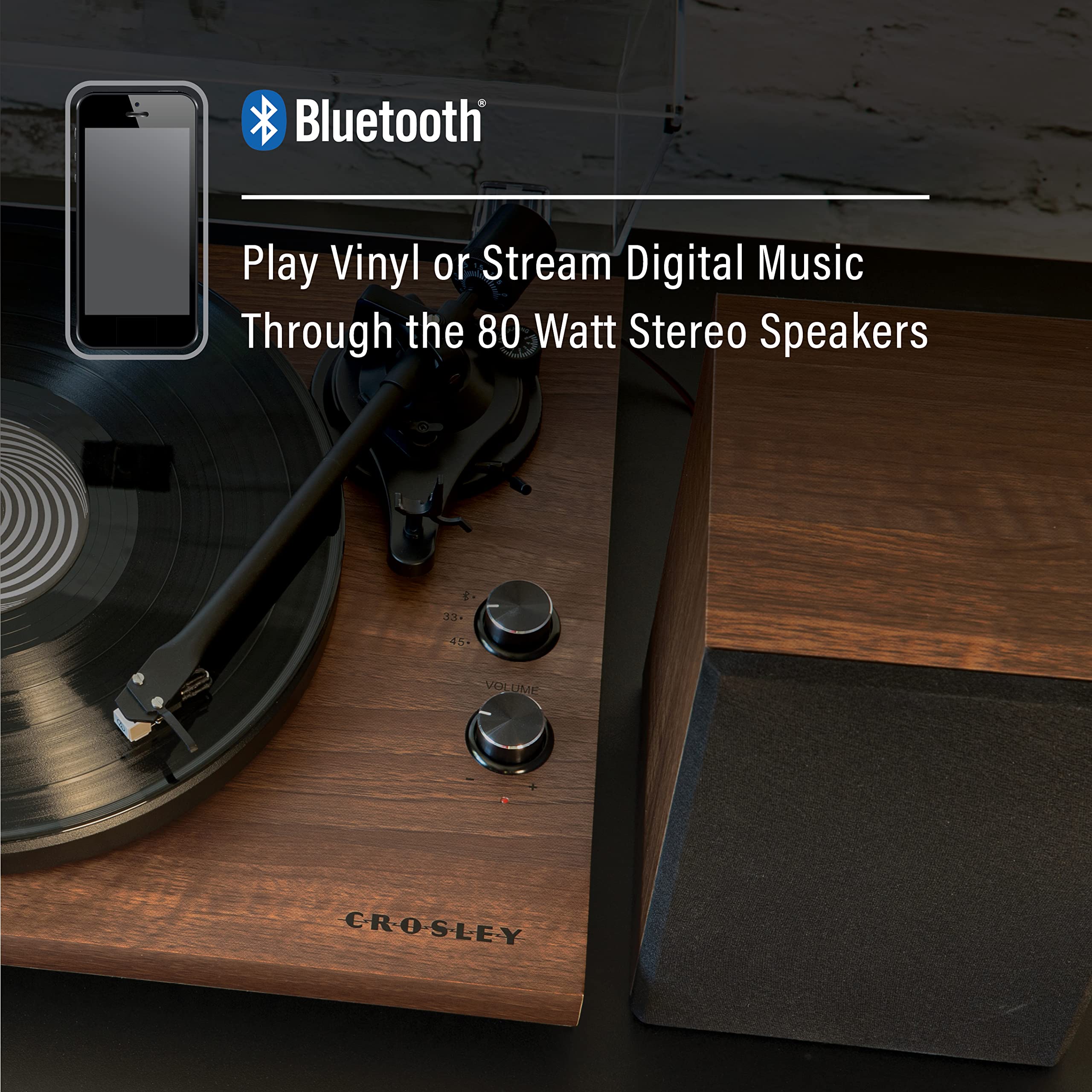 Foto 6 pulgar | Tocadiscos Crosley C62c Con Sistema Hifi, Tocadiscos, Color Nogal - Venta Internacional.