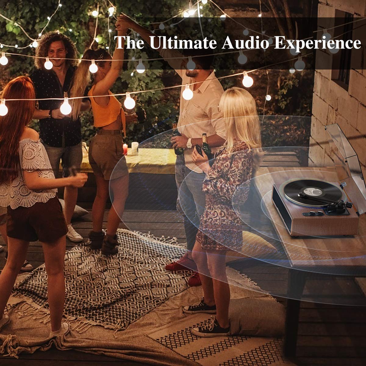 Foto 5 | Tocadiscos 1byone De Alta Fidelidad Con Transmisión Por Correa Y Altavoces Bluetooth - Venta Internacional.