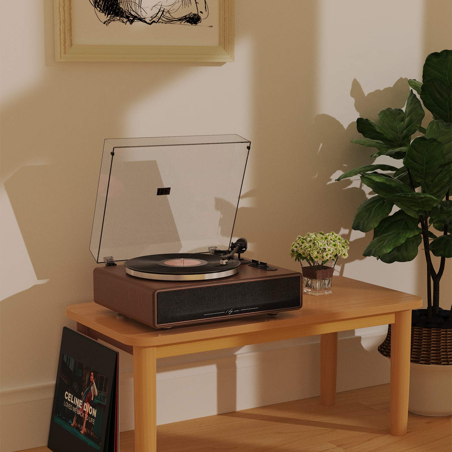 Foto 7 | Tocadiscos 1byone De Alta Fidelidad Con Transmisión Por Correa Y Altavoces Bluetooth - Venta Internacional.