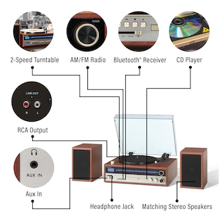 Foto 3 | Tocadiscos Crosley 1975t Con Bluetooth, Cd, Am/fm Walnut - Venta Internacional.
